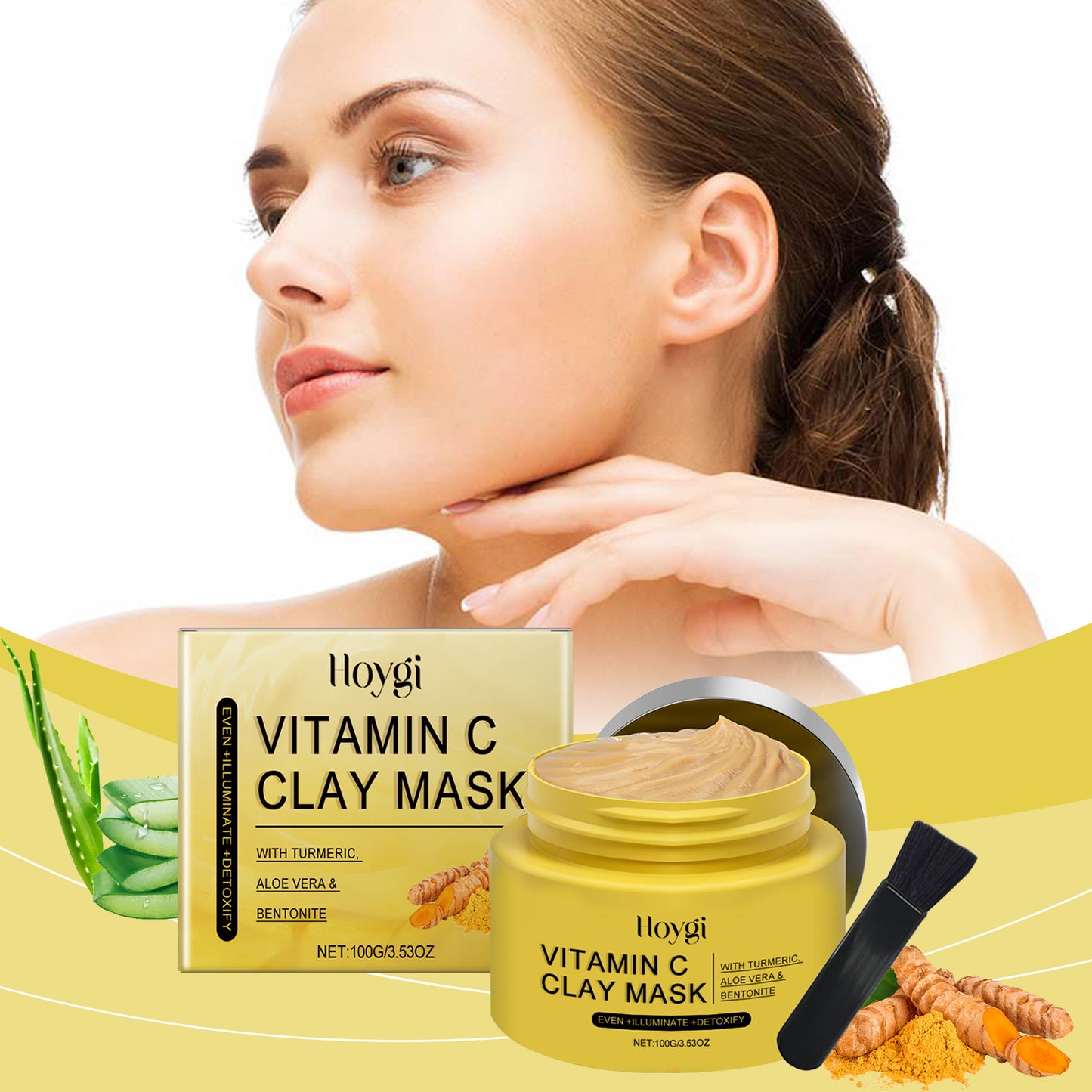 Hoygi Vitamin C Turmeric Mud Mask - Deep Cleansing - Radiance Moisturizing Mask - Premium Turmeric Mud Mask from Concordia Style Boutique - Just $16.96! Shop now at Concordia Style Boutique