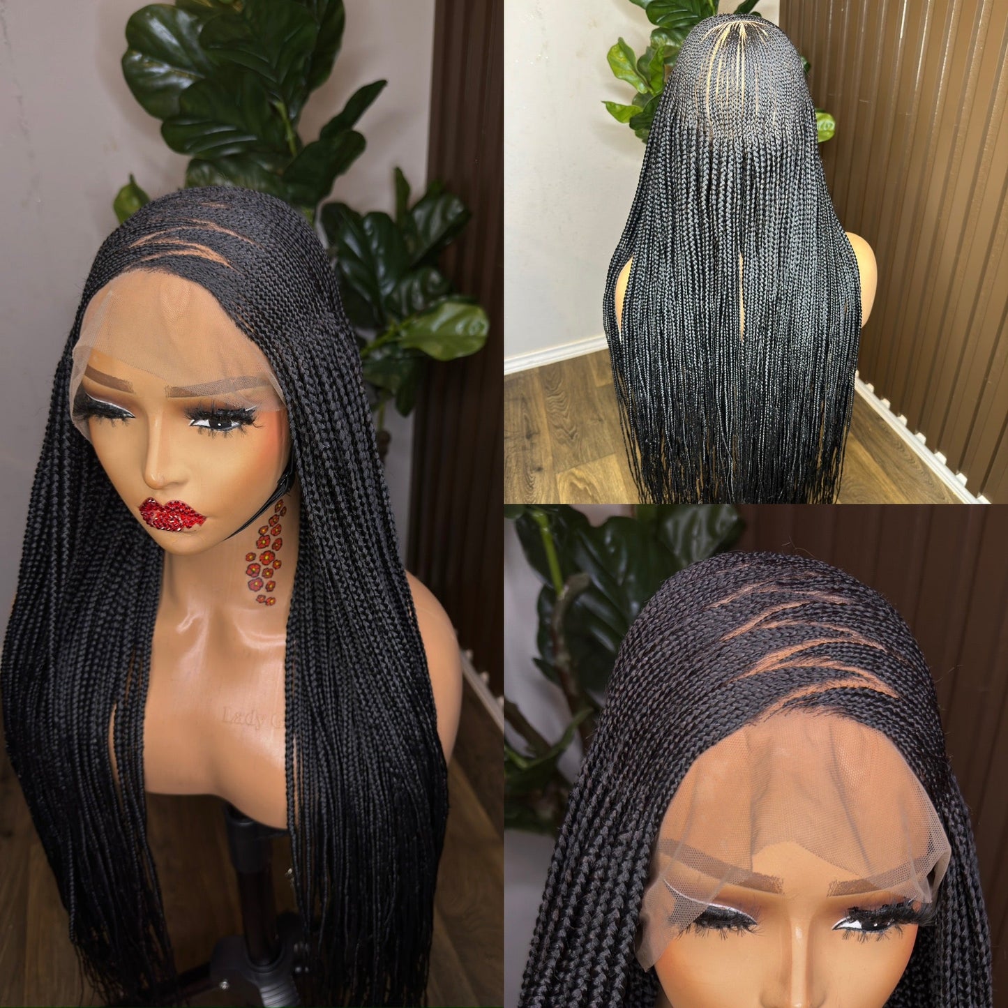 Zigzag front knotless braided wig