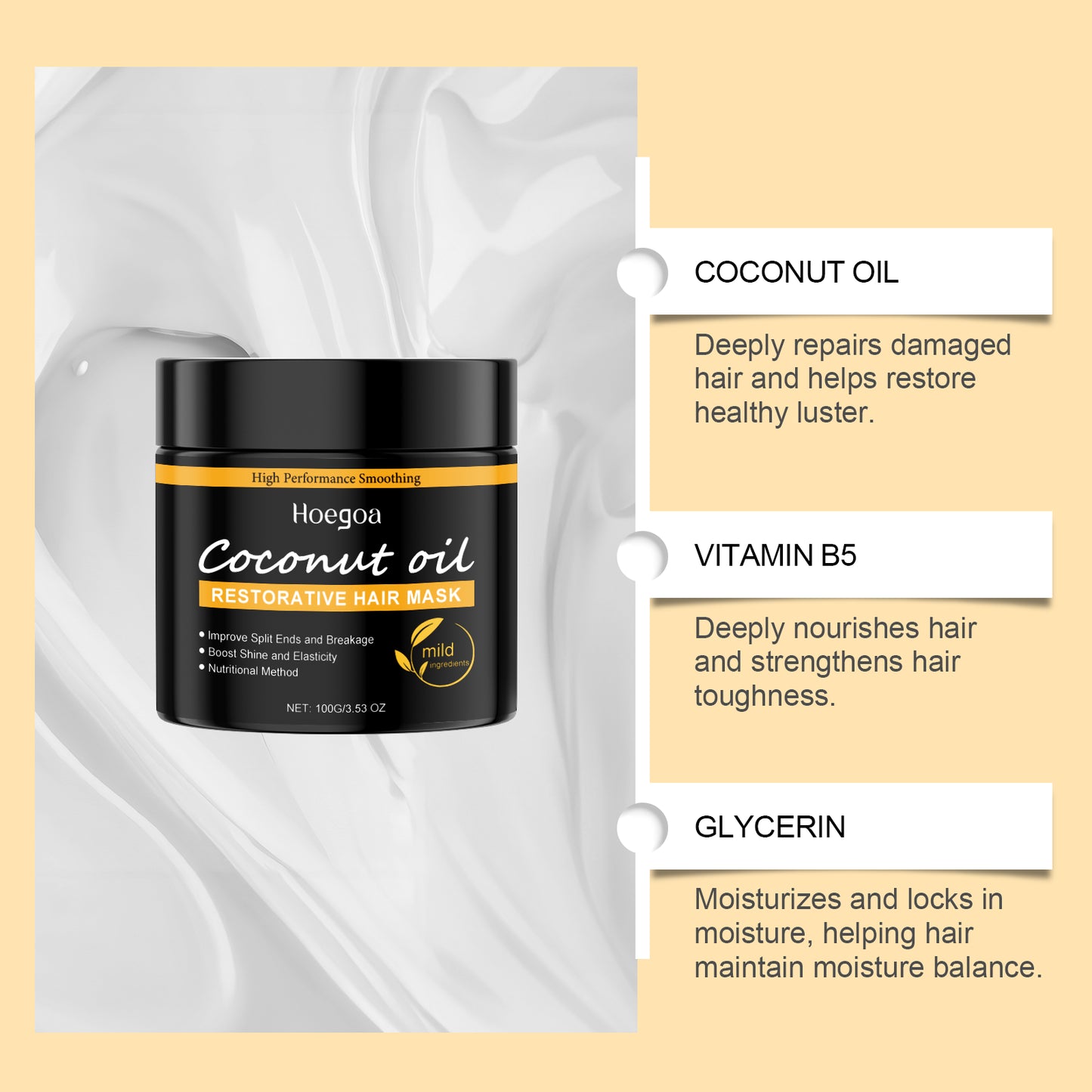 Hoegoa Coconut Oil Hair Mask Repair - Dry Hair, Smooth And Glossy Hair Care - Coconut Oil Hair Mask - Premium Hair Mask Repair from Concordia Style Boutique - Just $14.68! Shop now at Concordia Style Boutique