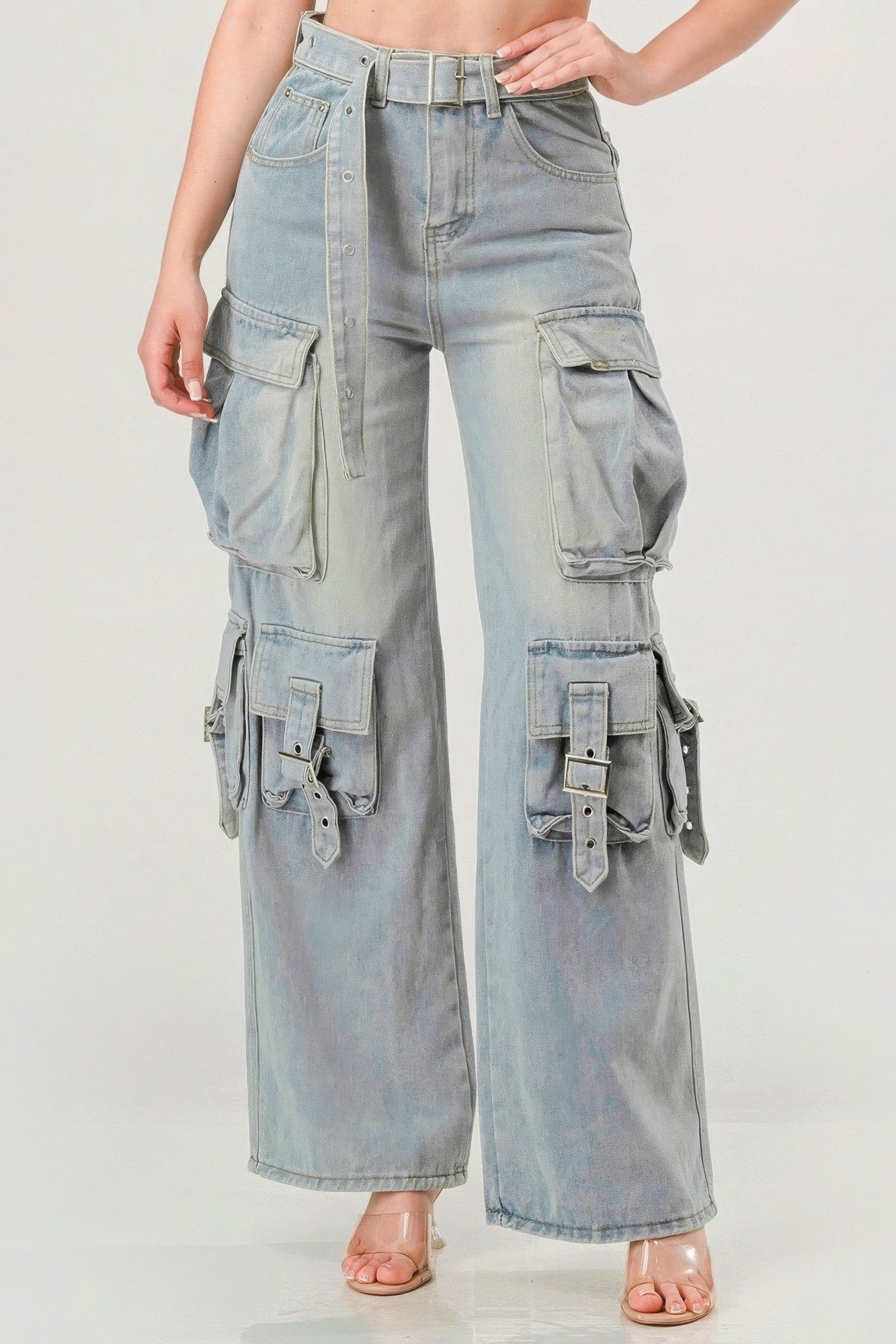 Belted Denim Cargo Jean - Concordia Style Boutique