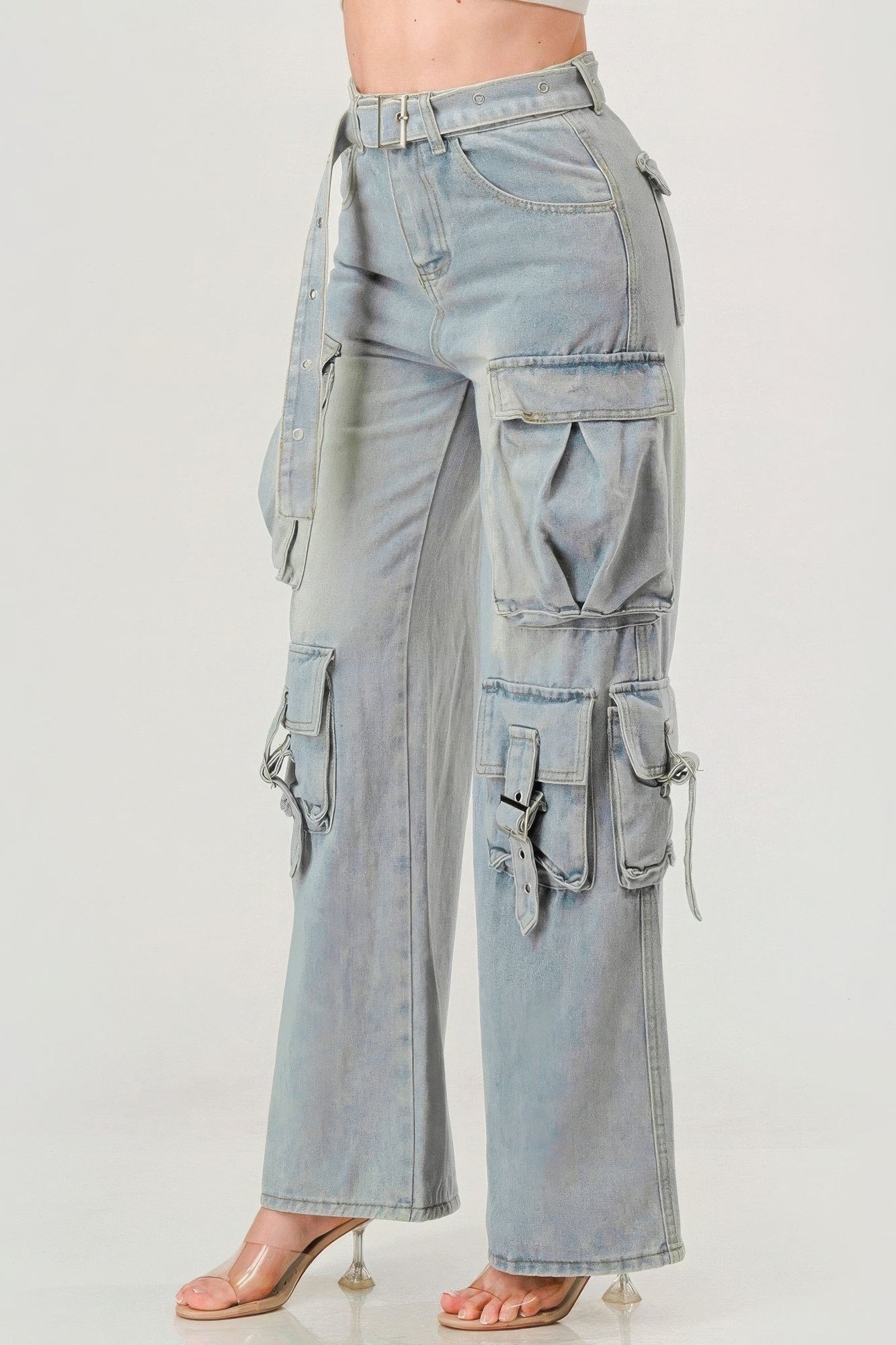 Belted Denim Cargo Jean - Concordia Style Boutique