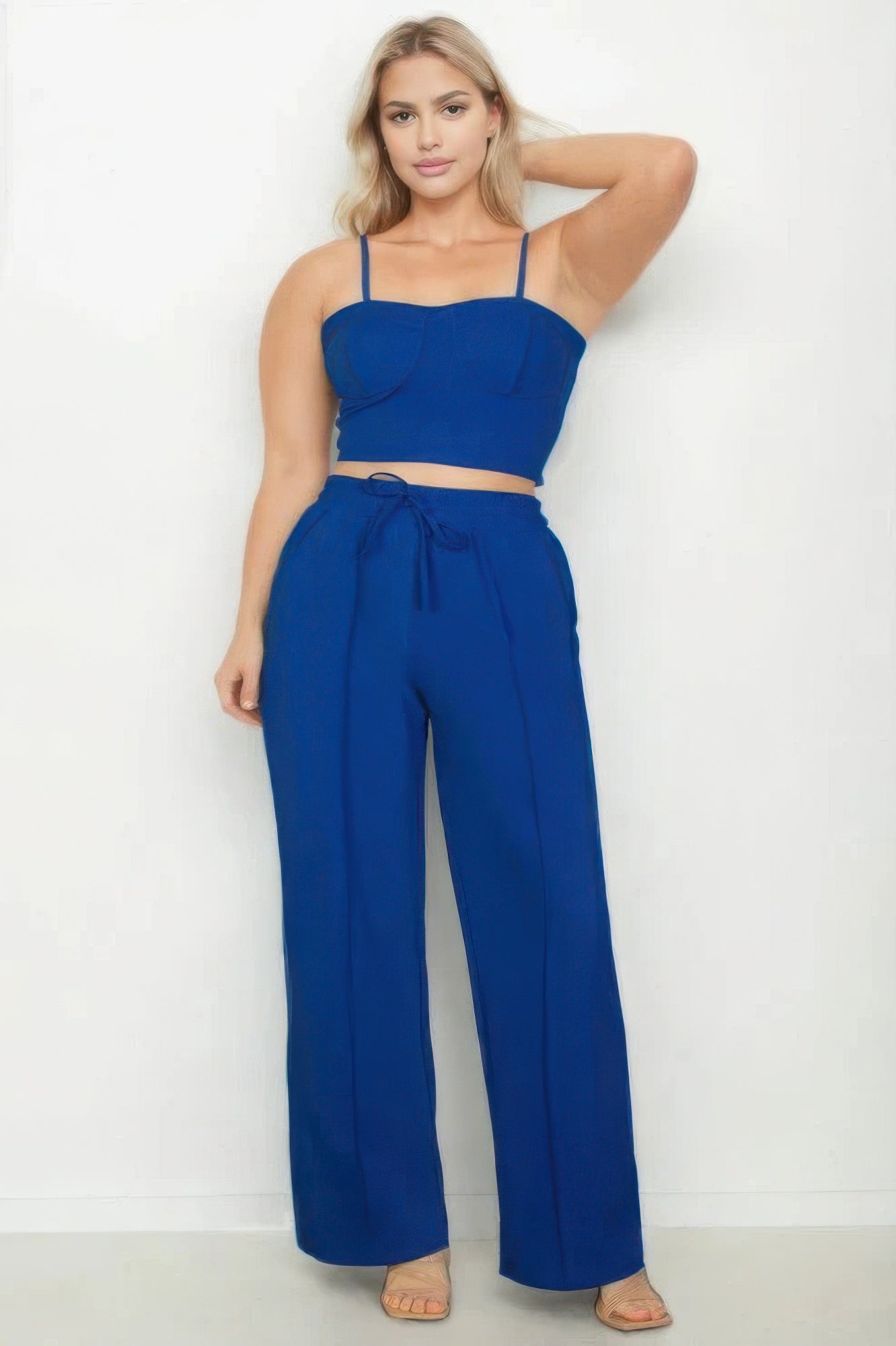 Bustier Crop Cami Top & Slant Pocket Straight Pants - Concordia Style Boutique
