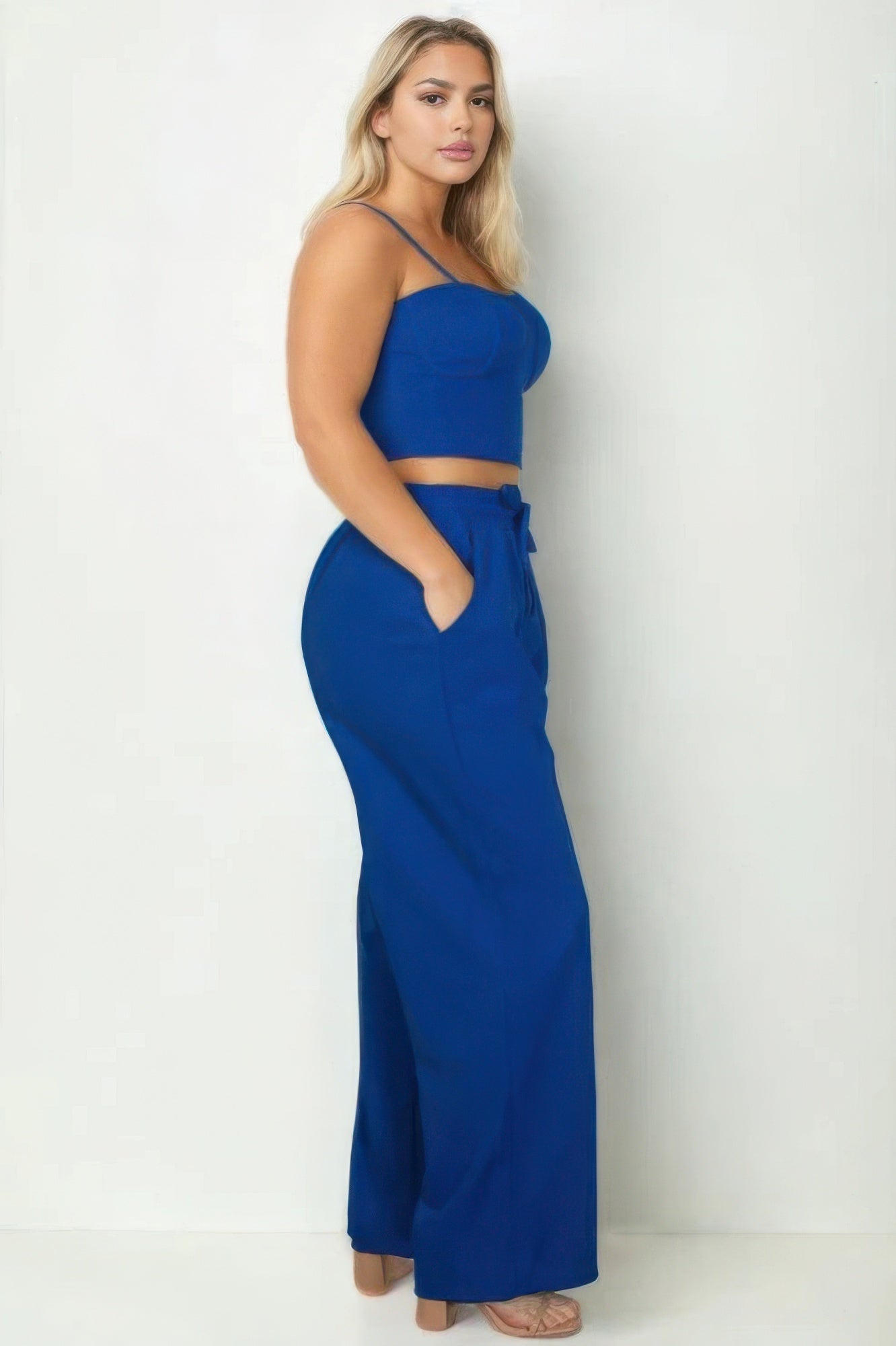 Bustier Crop Cami Top & Slant Pocket Straight Pants - Concordia Style Boutique