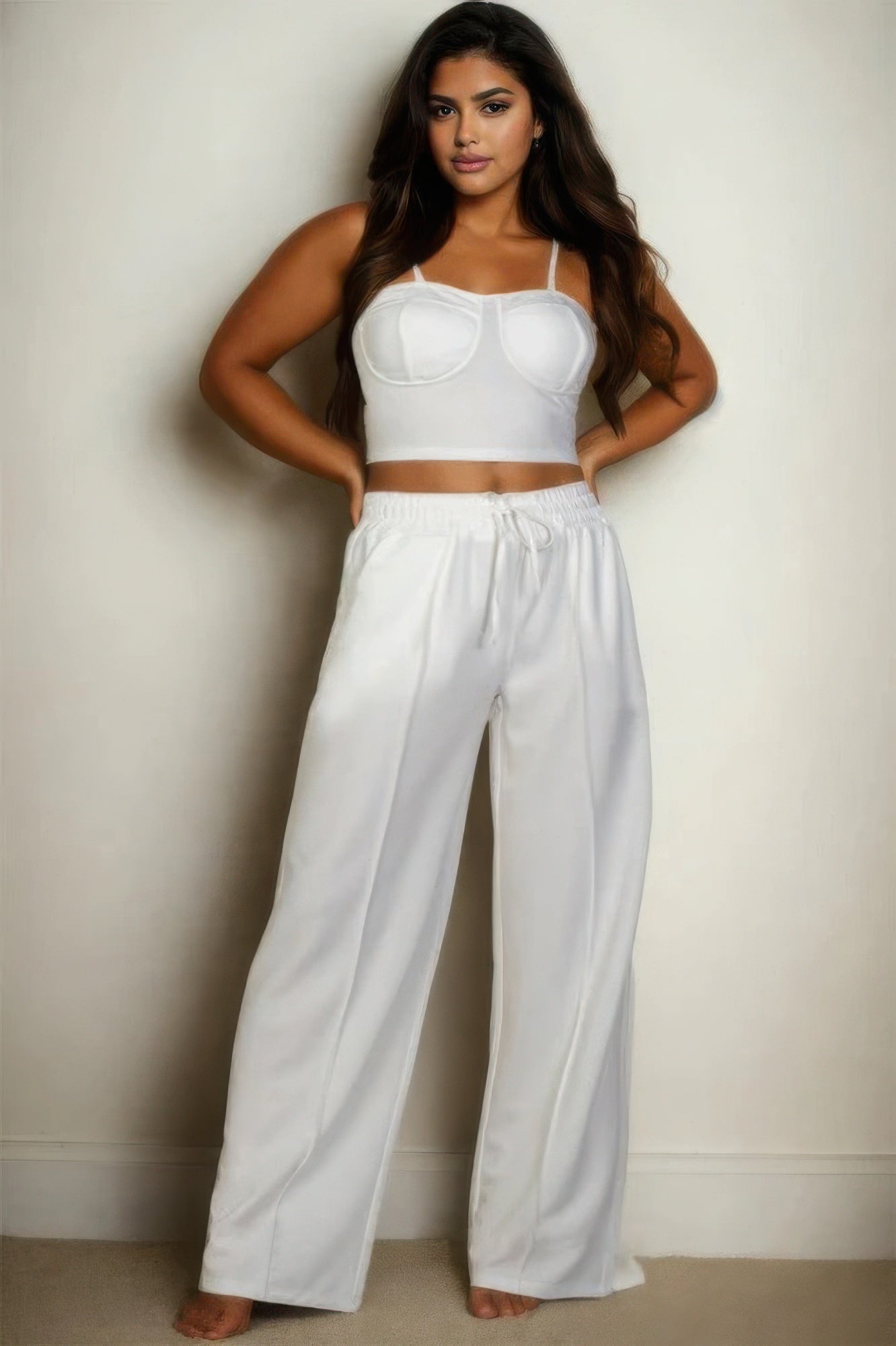 Bustier Crop Cami Top & Slant Pocket Straight Pants - Concordia Style Boutique