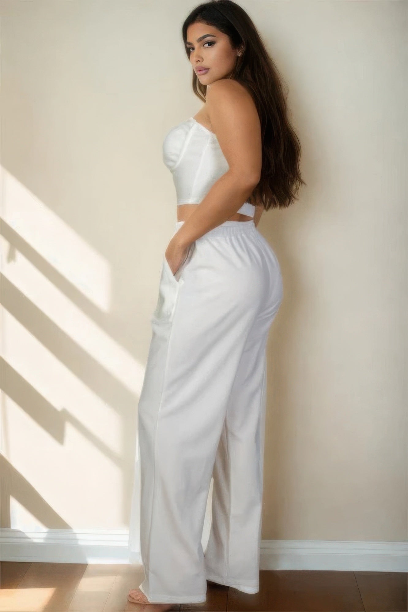 Bustier Crop Cami Top & Slant Pocket Straight Pants - Concordia Style Boutique