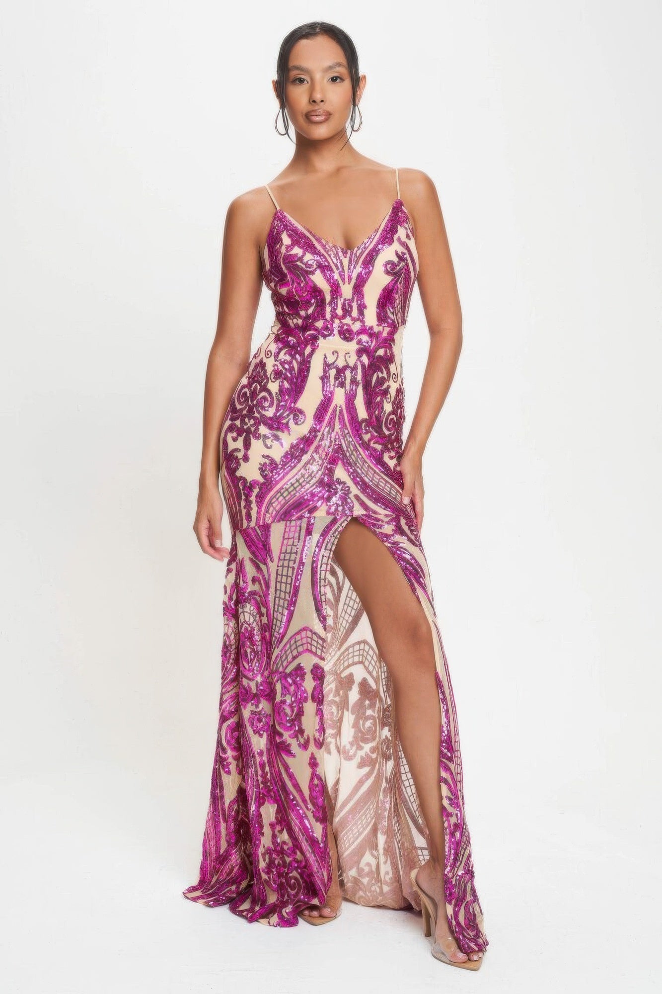 Art Deco Sequins Maxi Dress - Concordia Style Boutique