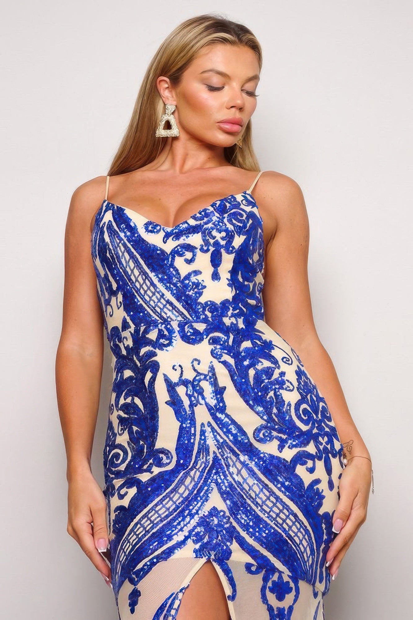 Art Deco Sequins Maxi Dress - Concordia Style Boutique