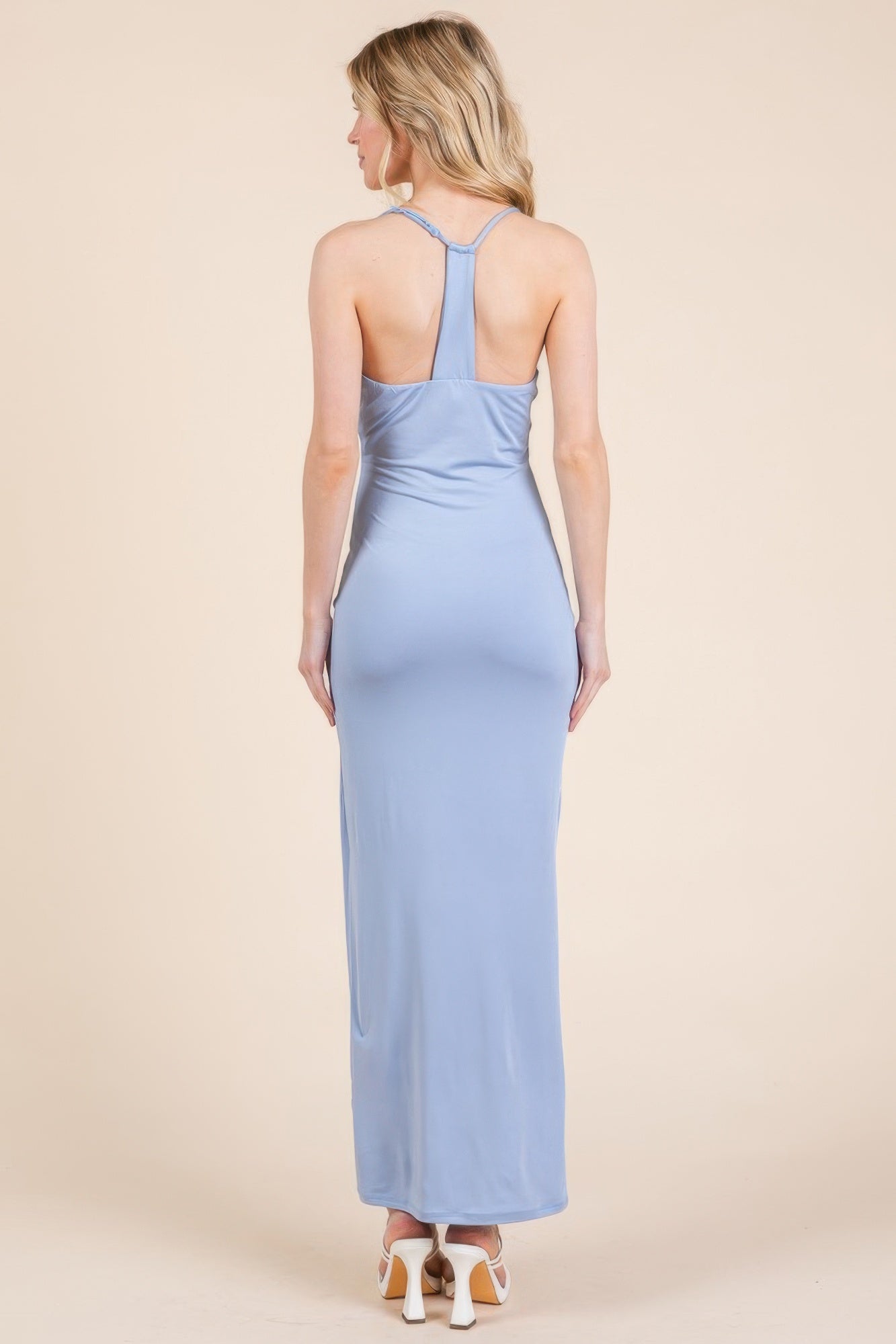 Asymmetry Ruched Double Layered Maxi Dress - Concordia Style Boutique