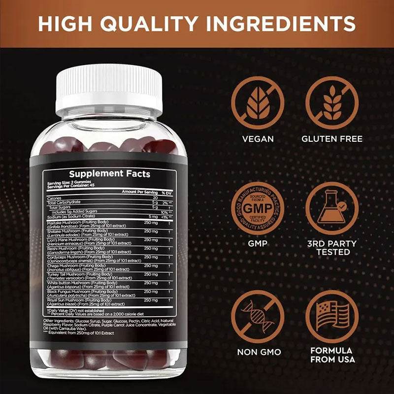 Mushroom Gummies Brain Booster / Lion Mane Mushroom Gummies - Concordia Style Boutique