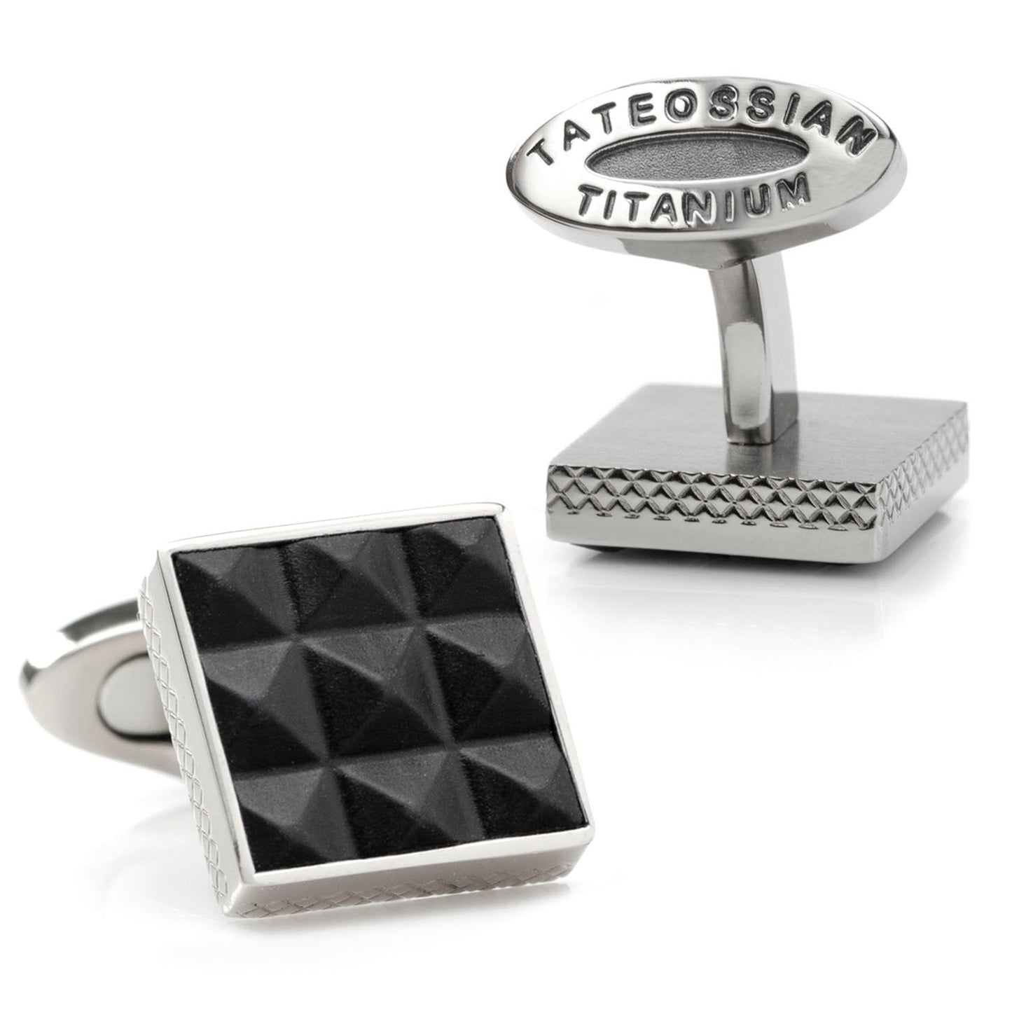 Pyramids Leather and Titanium Cufflinks - Concordia Style Boutique