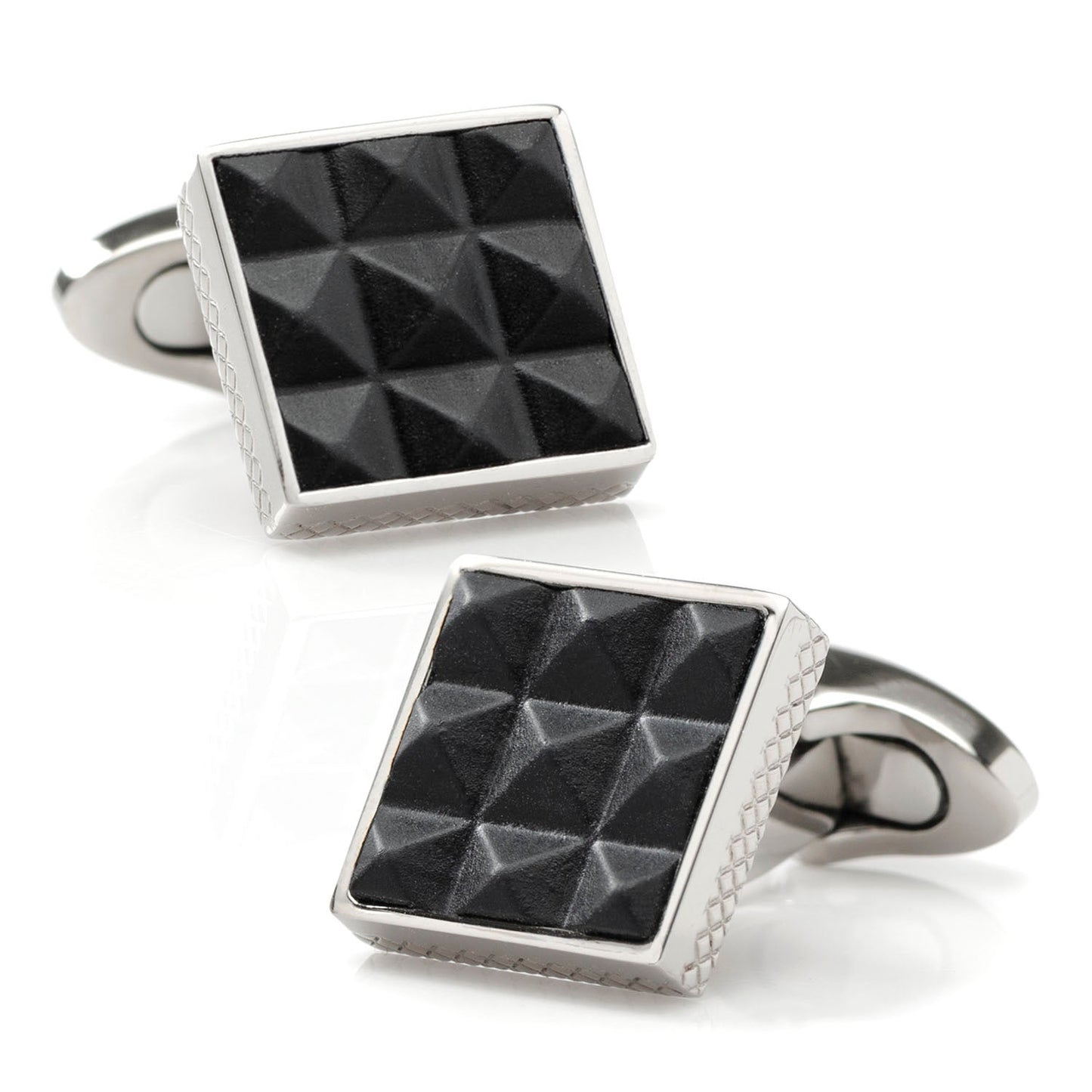 Pyramids Leather and Titanium Cufflinks - Concordia Style Boutique