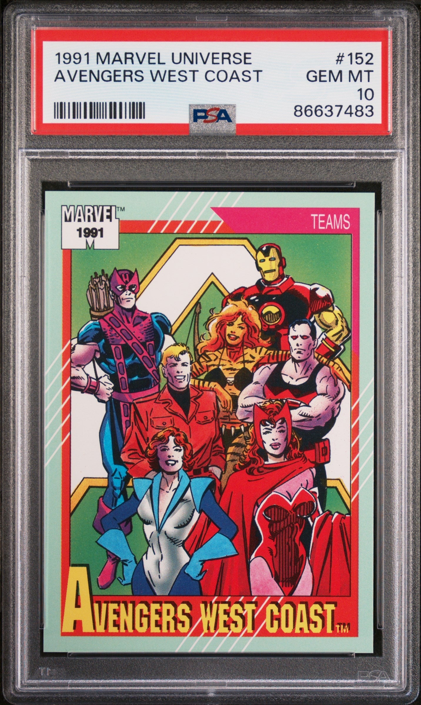 1991 MARVEL UNIVERSE AVENGERS WEST COAST #152 - PSA 10