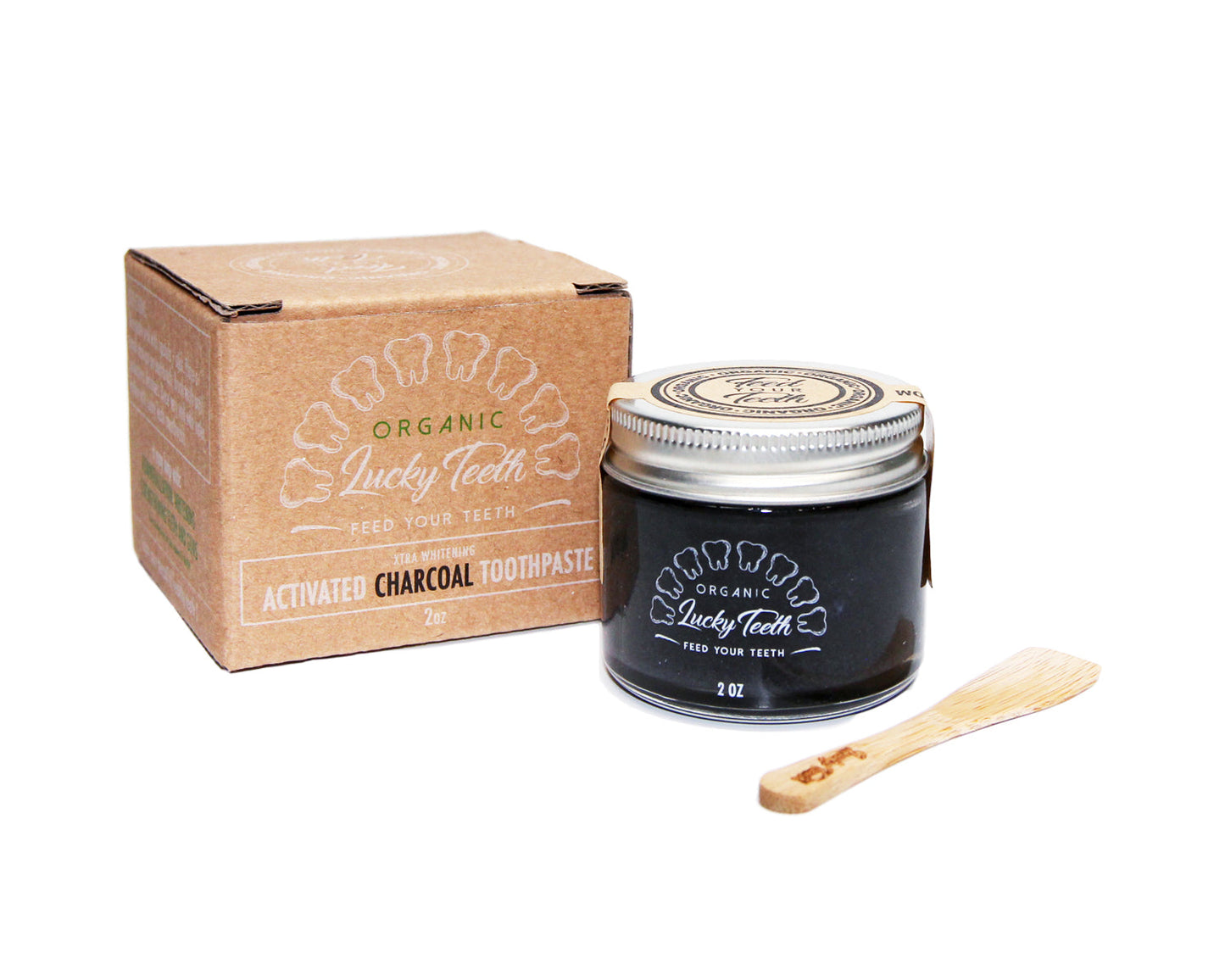 Organic Charcoal Toothpaste XTRA Whitening in Glass Jar - Eco Friendly Teeth Whitening