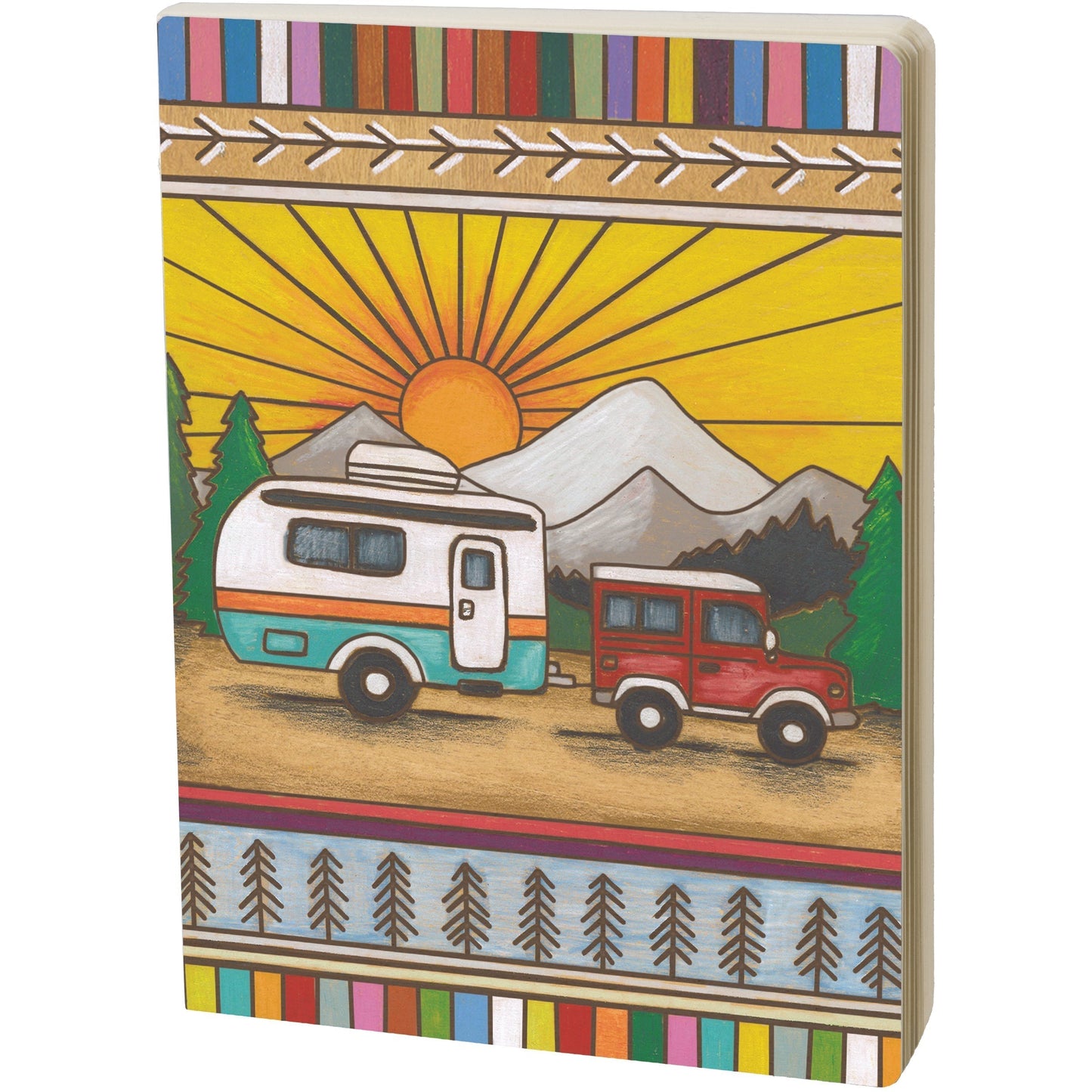 Camper Double-Sided Journal | Wood Burned Camper Trailer Art Designs Notebook - Concordia Style Boutique