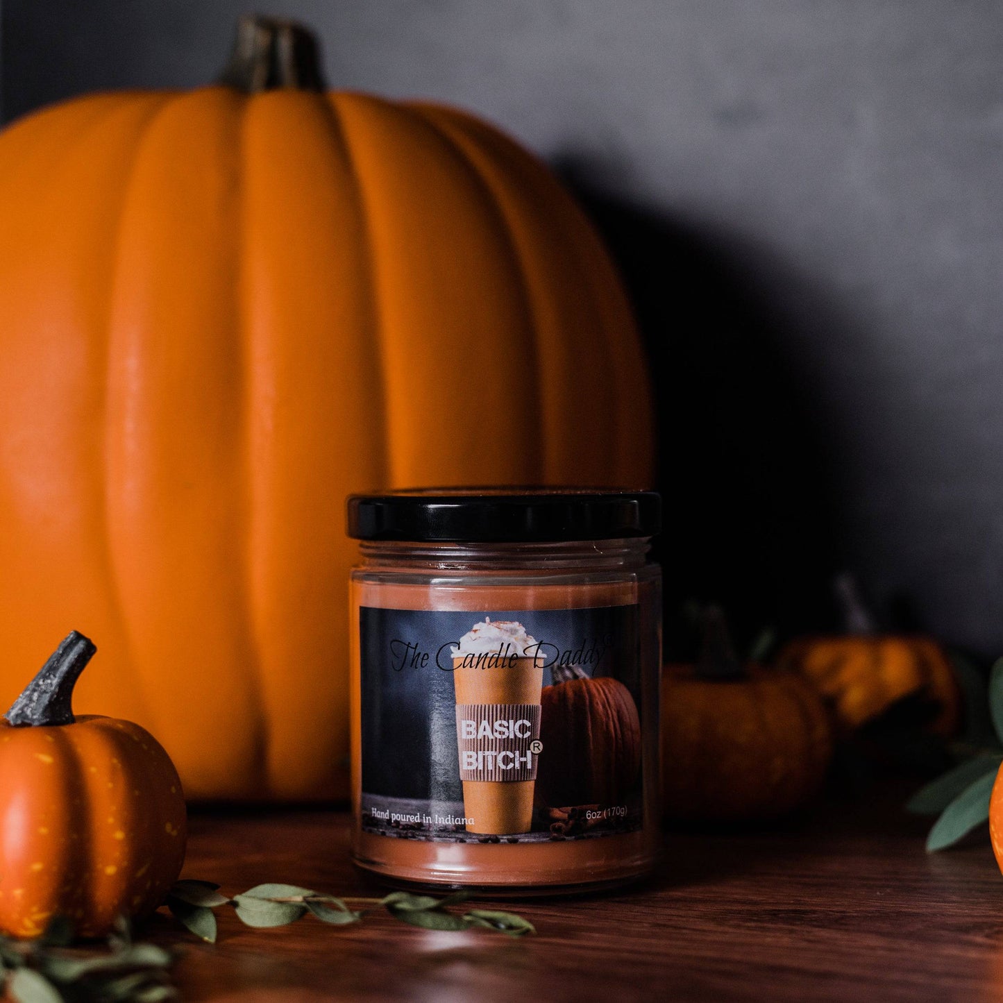 Basic Bitch - Funny Pumpkin Spice Latte Jar Candle 6 Ounce - 40 Hour Burn