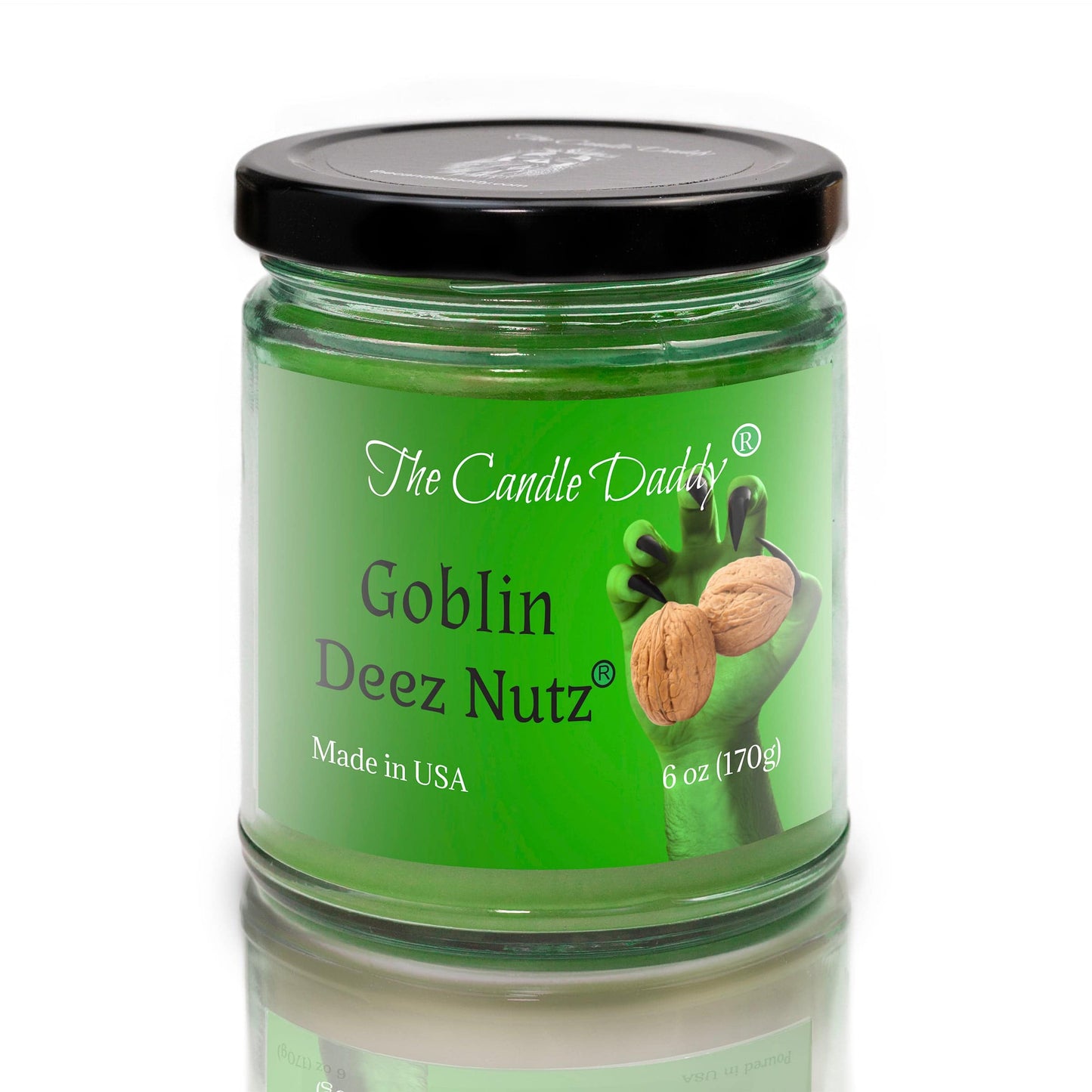Goblin Deez Nutz - Spooky Banana Bread Scented - Funny Halloween 6 Oz Jar Candle - 40 Hour Burn Time (color may vary)