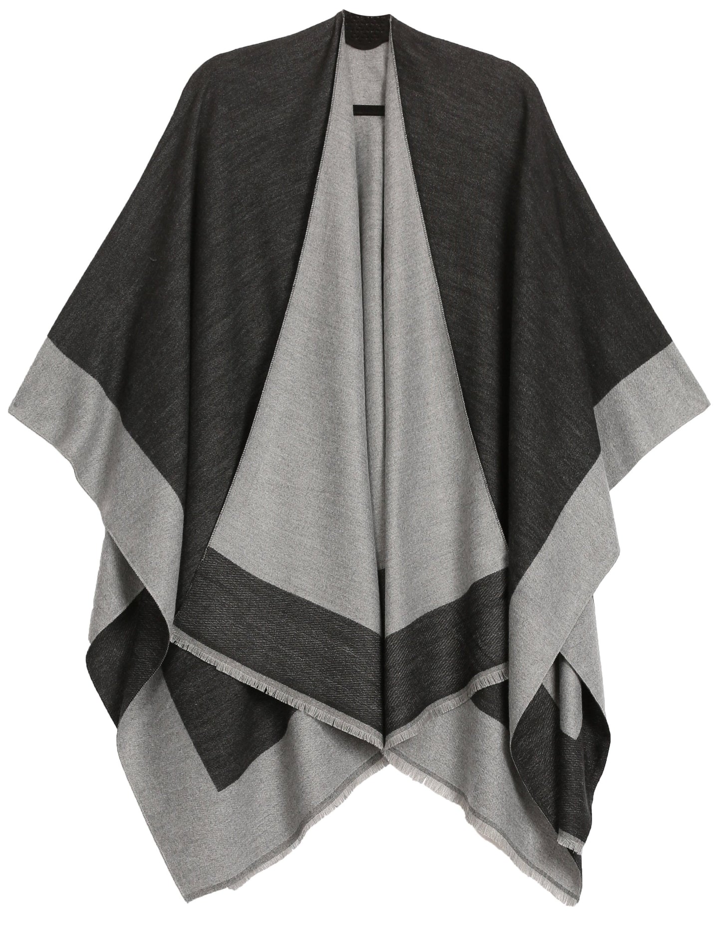 Sakkas Nila Women's Reversible Open Front Large Poncho Shawl Wrap Scarf Cape Ruana - Concordia Style Boutique