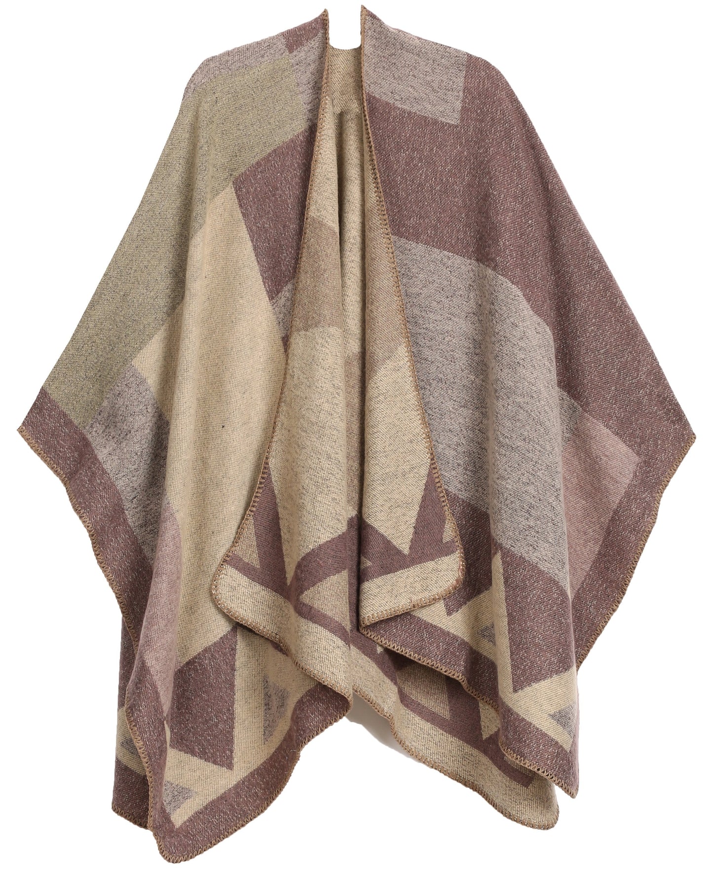 Sakkas Mari Women's Reversible Large Poncho Shawl Wrap Scarf Cape Ruana Blanket - Concordia Style Boutique