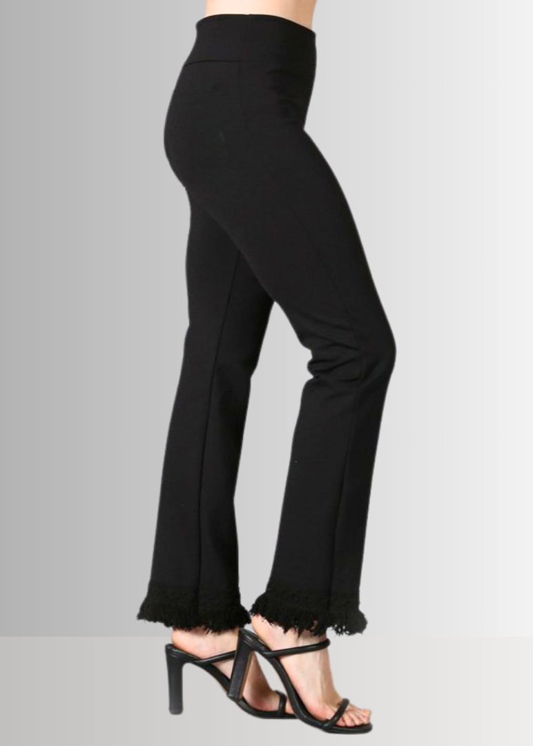 Mineral Washed Crochet Fringe Hem Pants in Plus Size - Concordia Style Boutique