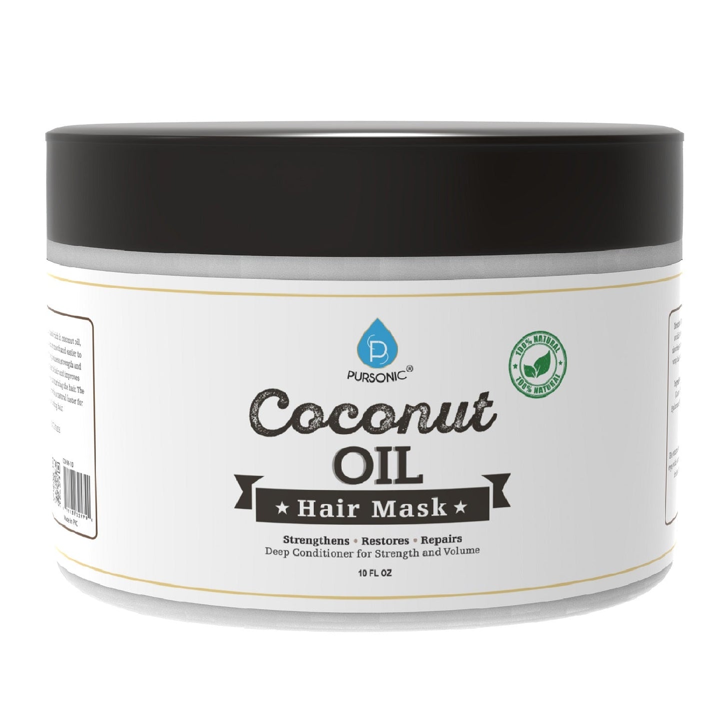 100% Natural Coconut Oil Hair Mask 10 Oz - Concordia Style Boutique