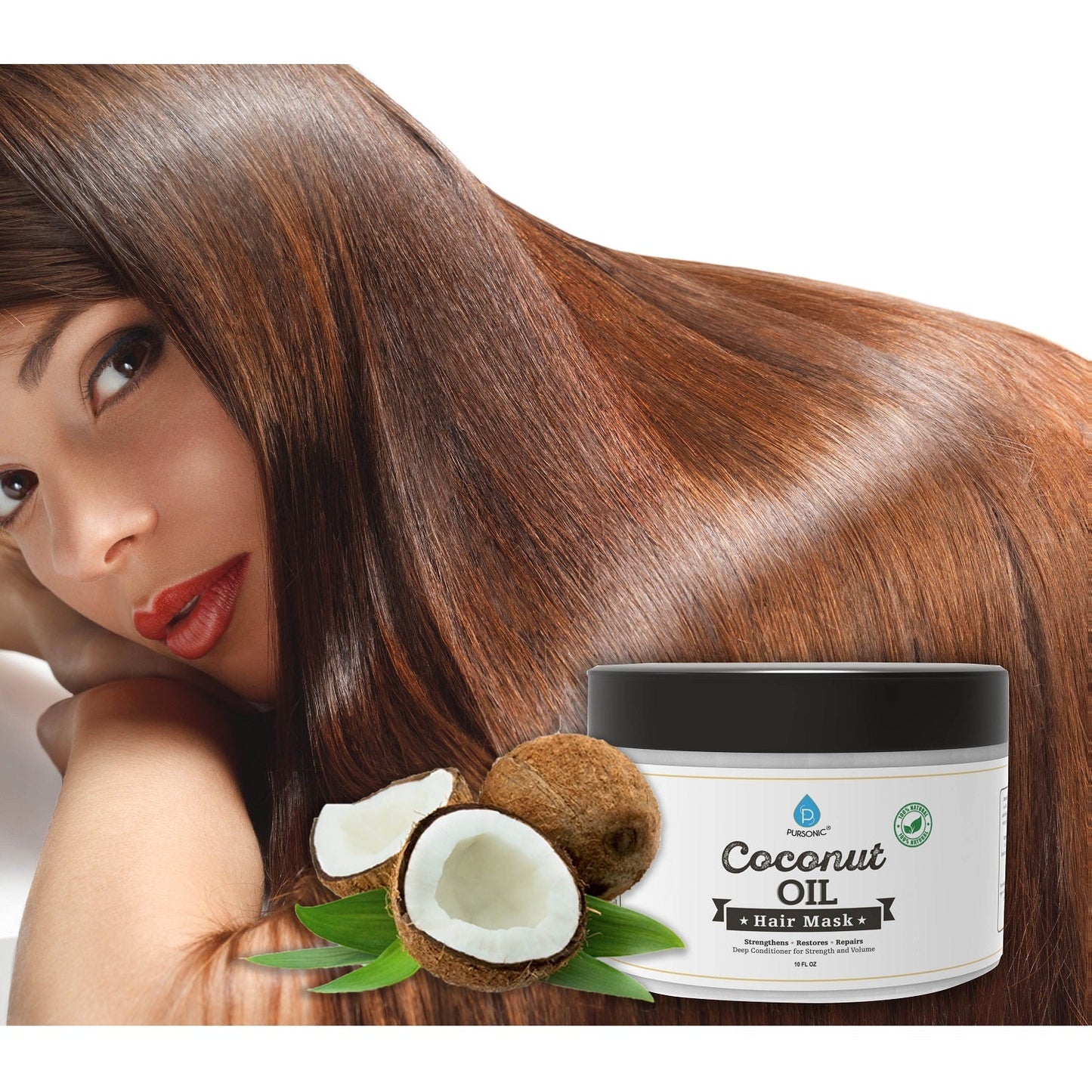 100% Natural Coconut Oil Hair Mask 10 Oz - Concordia Style Boutique