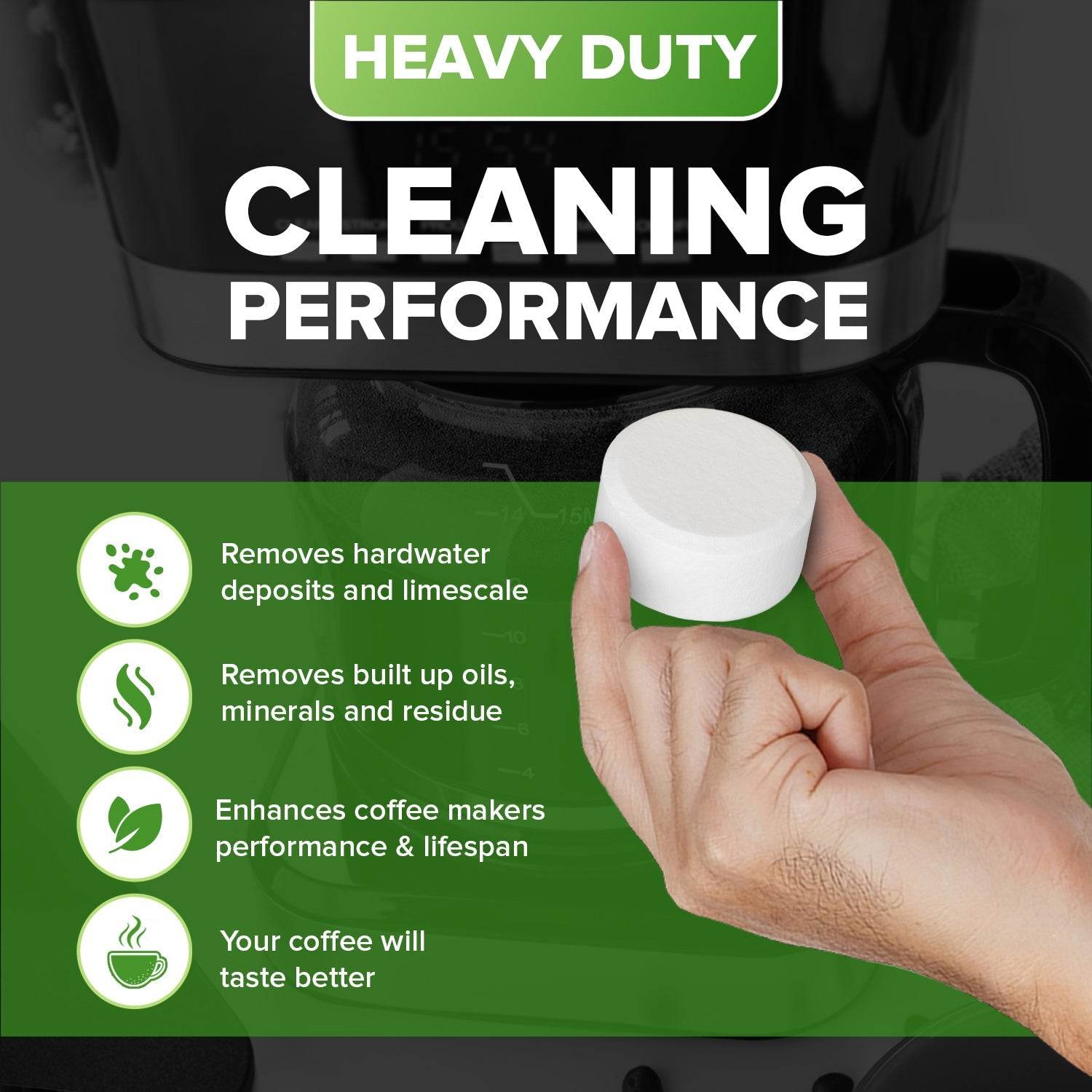 Coffee Maker Cleaner and Descaler Tablets, 12 Uses for Single Cup, Multi Cup, Coffee Pot Maker & Espresso Machines - Concordia Style Boutique