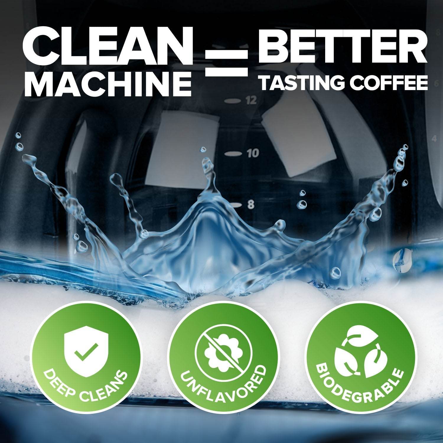 Coffee Maker Cleaner and Descaler Tablets, 12 Uses for Single Cup, Multi Cup, Coffee Pot Maker & Espresso Machines - Concordia Style Boutique