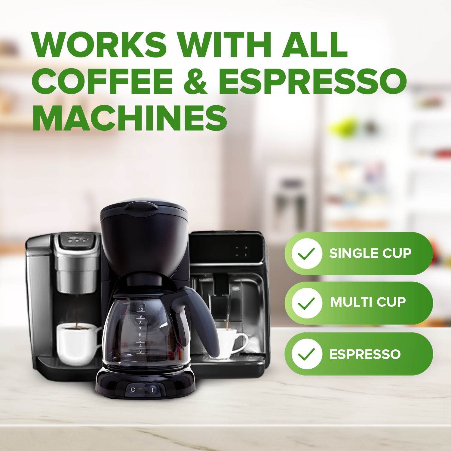 Coffee Maker Cleaner and Descaler Tablets, 12 Uses for Single Cup, Multi Cup, Coffee Pot Maker & Espresso Machines - Concordia Style Boutique