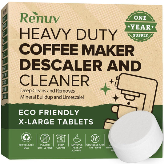 Coffee Maker Cleaner and Descaler Tablets, 12 Uses for Single Cup, Multi Cup, Coffee Pot Maker & Espresso Machines - Concordia Style Boutique