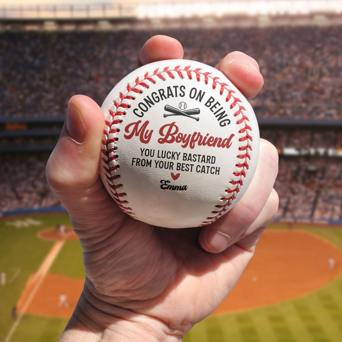 Personalized Baseball - "Congrats On Being My Boyfriend - From Your Best Catch " - Premium Baseball from Concordia Style Boutique - Just $26.82! Shop now at Concordia Style Boutique
