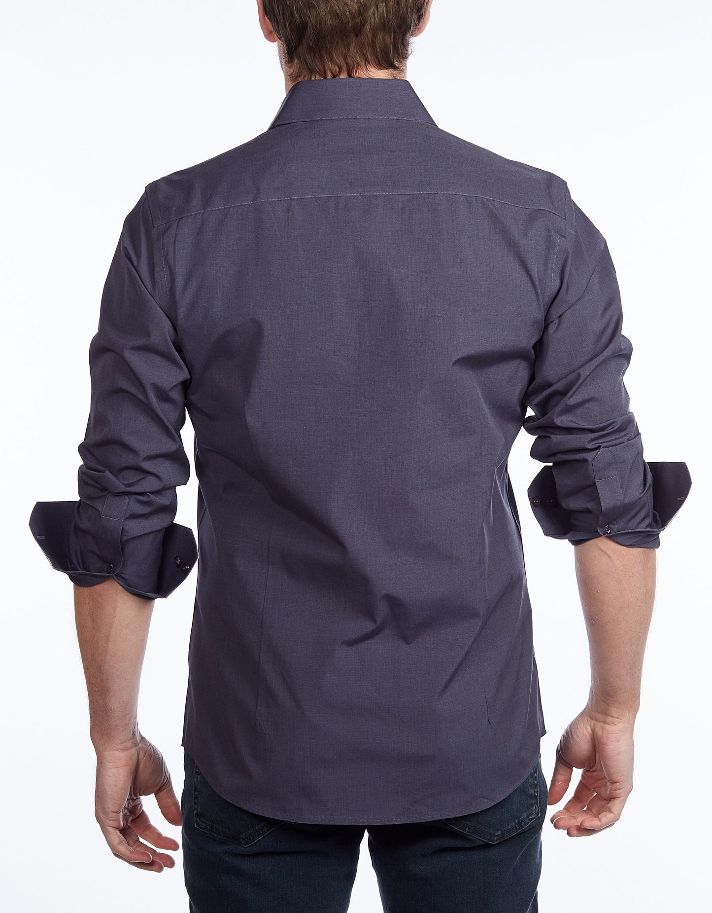 Contrast Collar Button-Up Shirt // - Contemporary Fit - contrast trimming - final sale