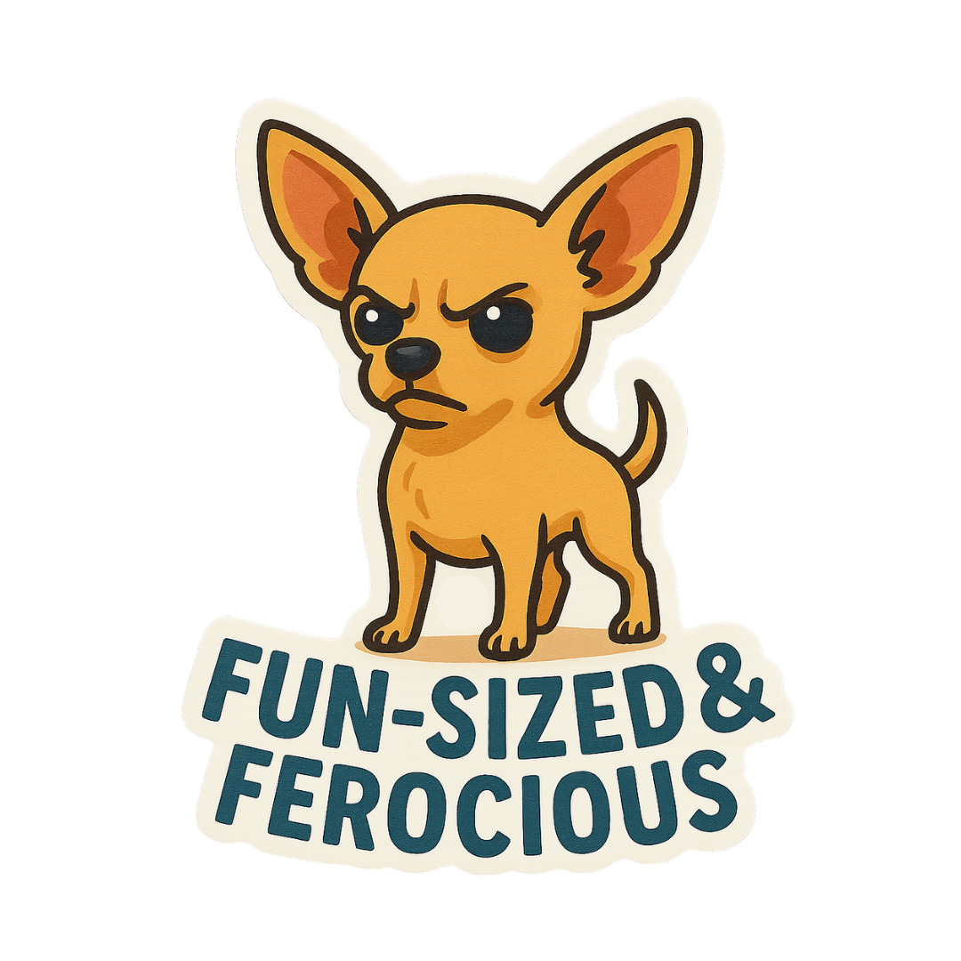 "Fun-Sized and Ferocious" Funny Dog Sticker