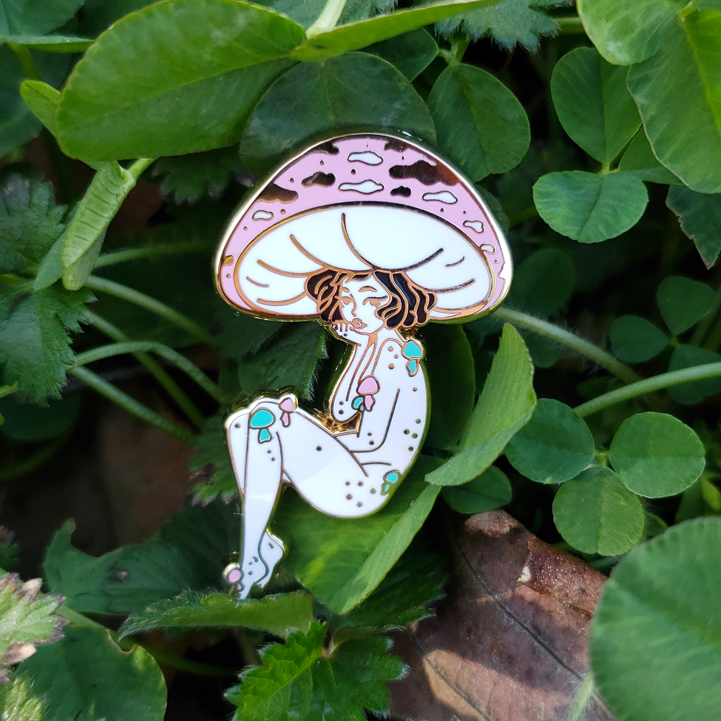 Cotton Candy Mushroom Girl - Hard Enamel Pin - Concordia Style Boutique