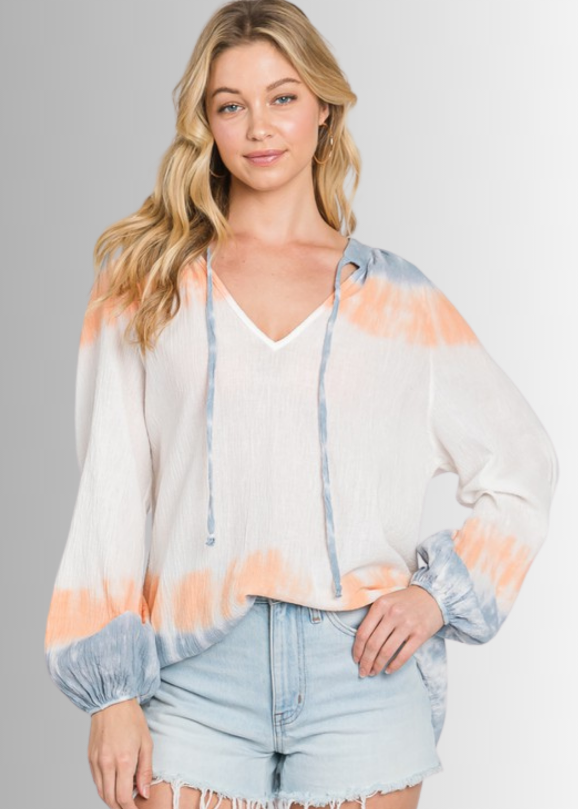 Premium Gauze Color Block Tie Dye Top Made in USA - Concordia Style Boutique