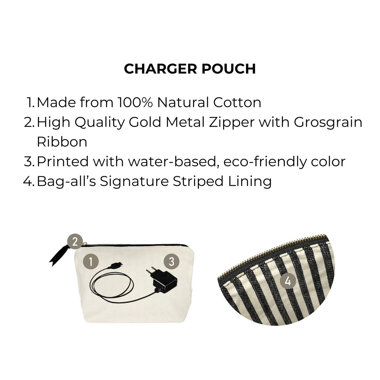 Charger Pouch, Cream - Concordia Style Boutique