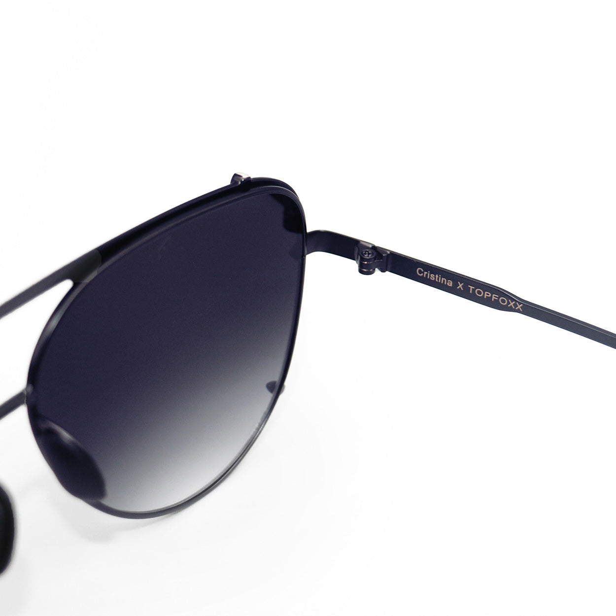 Cristina - Tangle Free - Faded Black Aviator Sunglasses - Concordia Style Boutique
