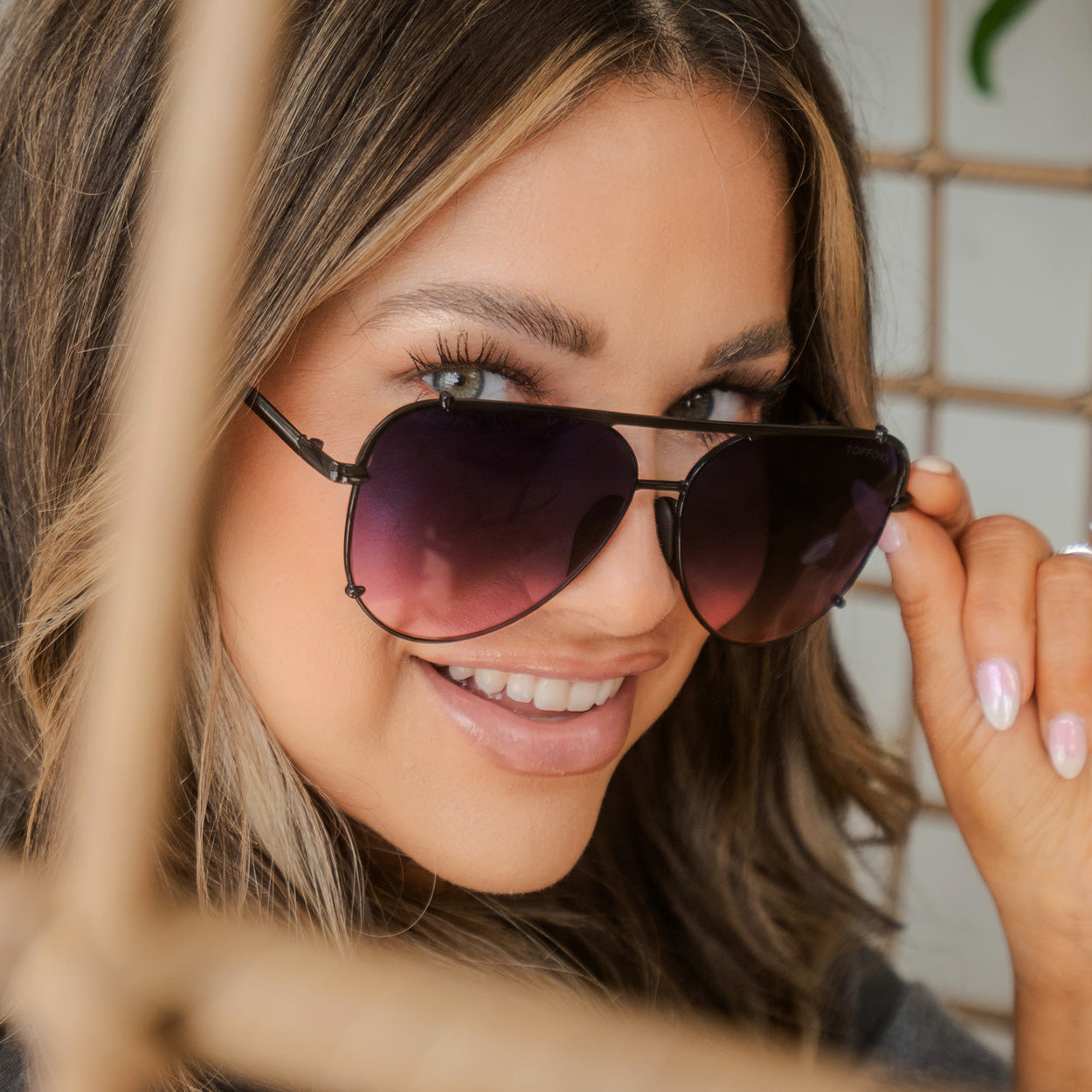 Cristina - Tangle Free - Faded Purple & Pink Aviator Sunglasses - Concordia Style Boutique