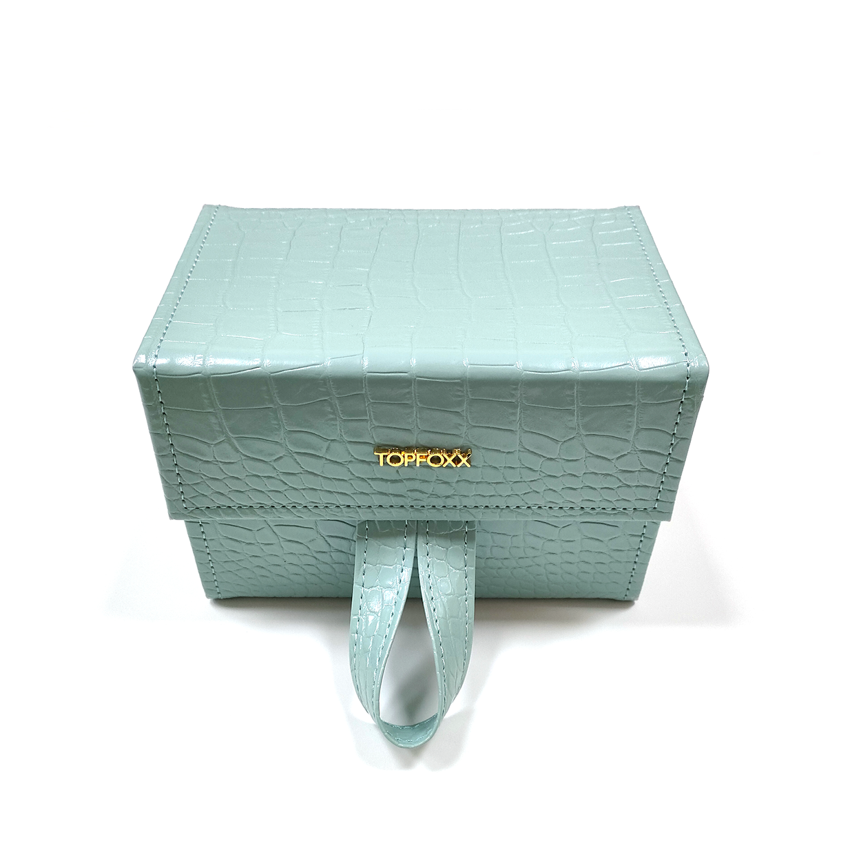 Turquoise Faux Croco Travel Case - Concordia Style Boutique