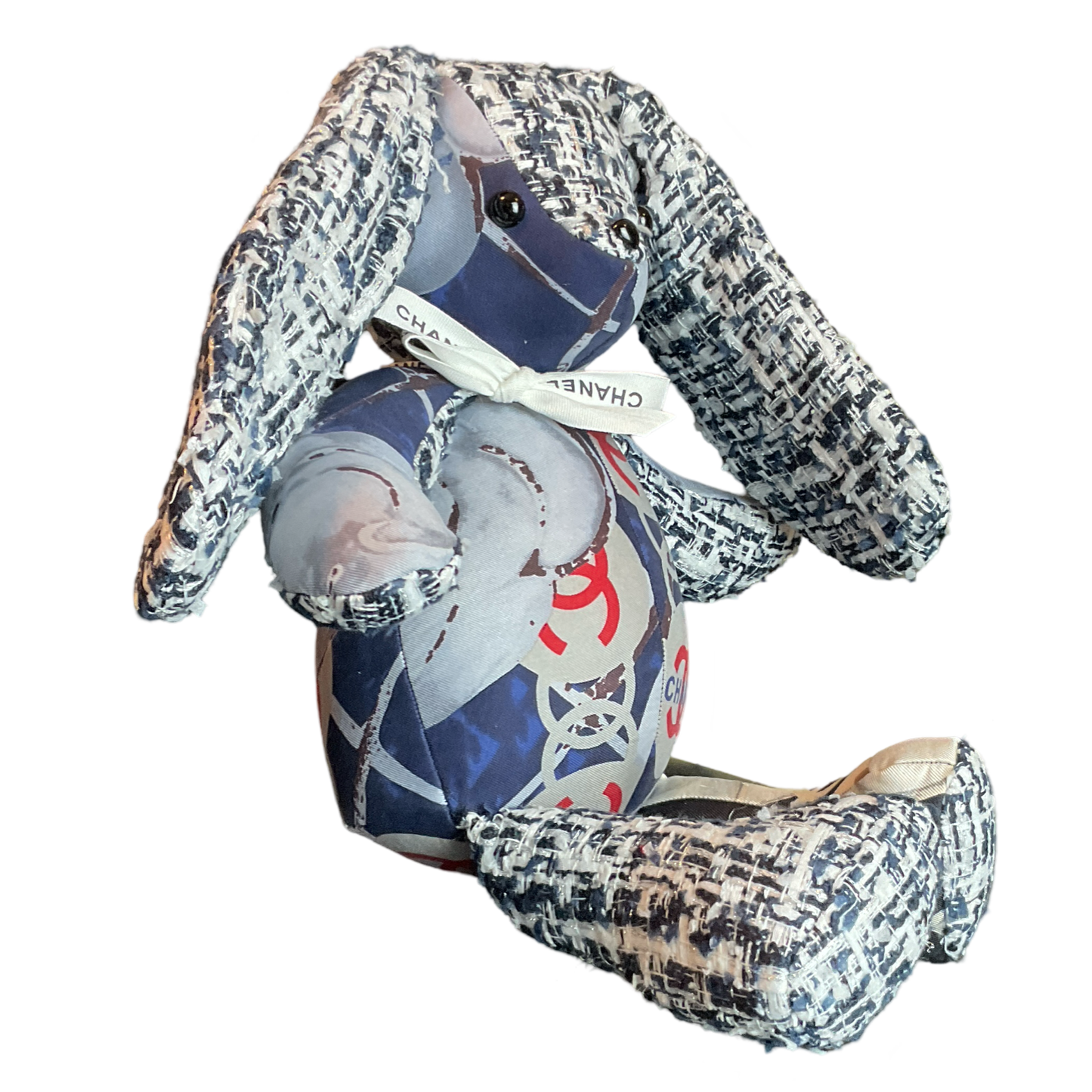 CC Monogram Vintage Silk Scarf Patchwork Bunny