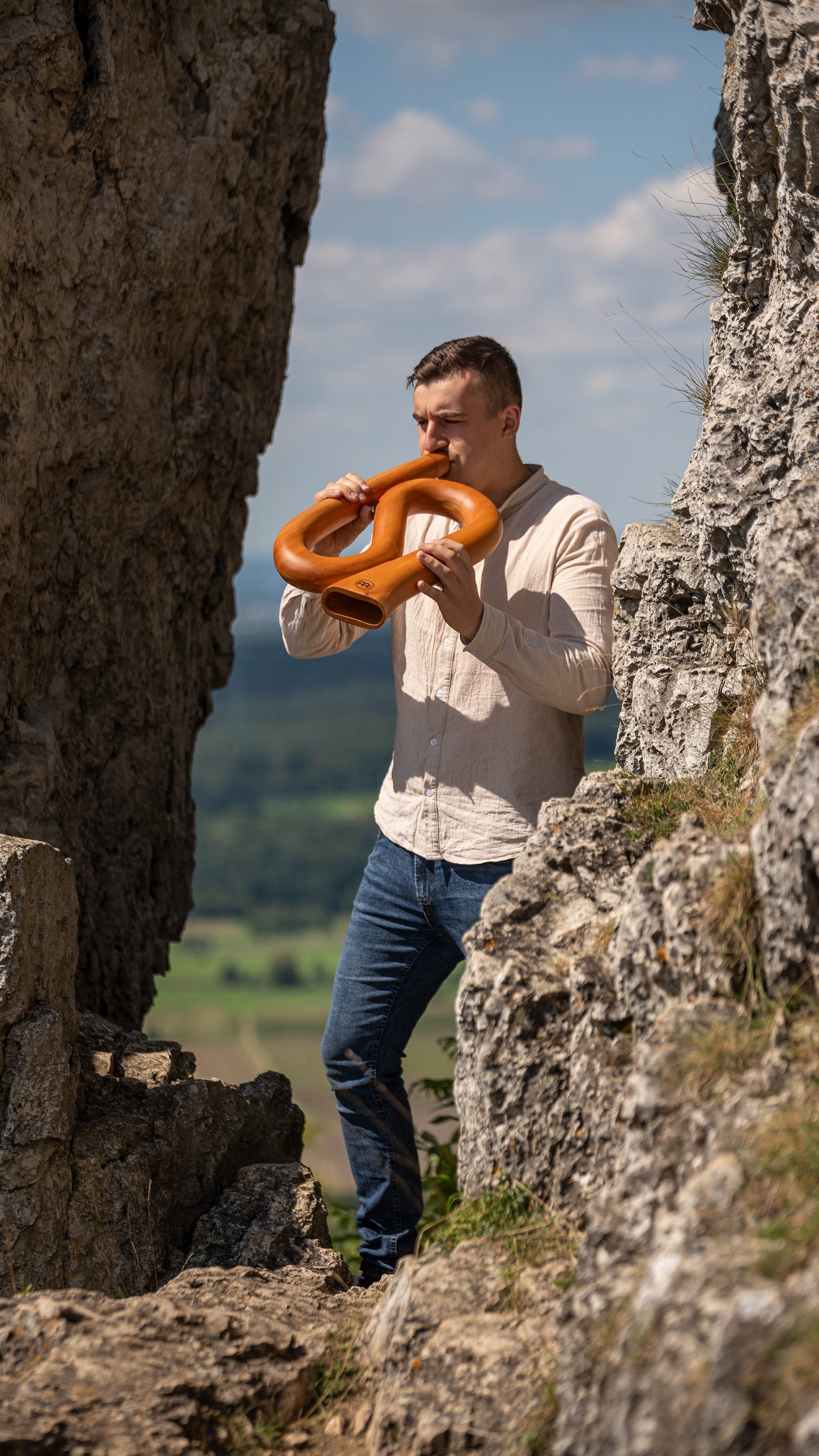 S-Shaped Pro Didgeridoo, Tuning D, Natural