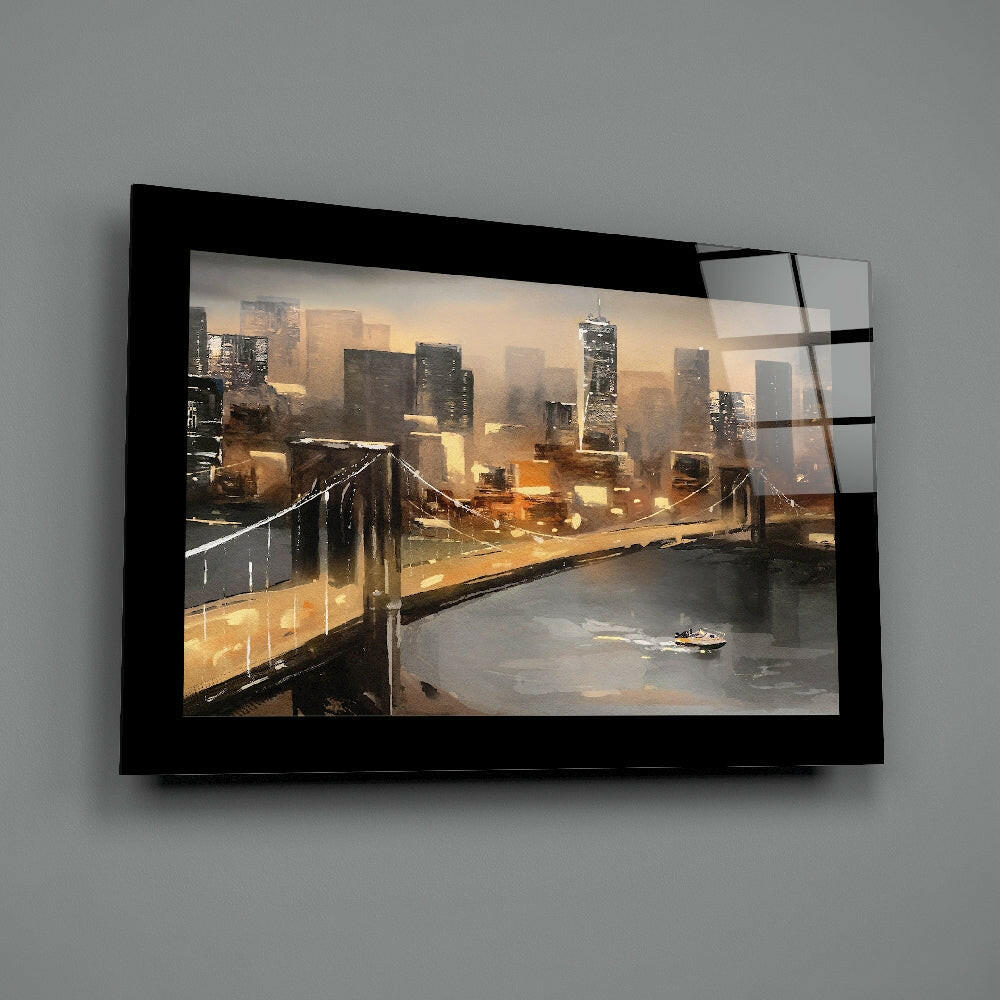Brooklyn Bridge Glass Wall Art