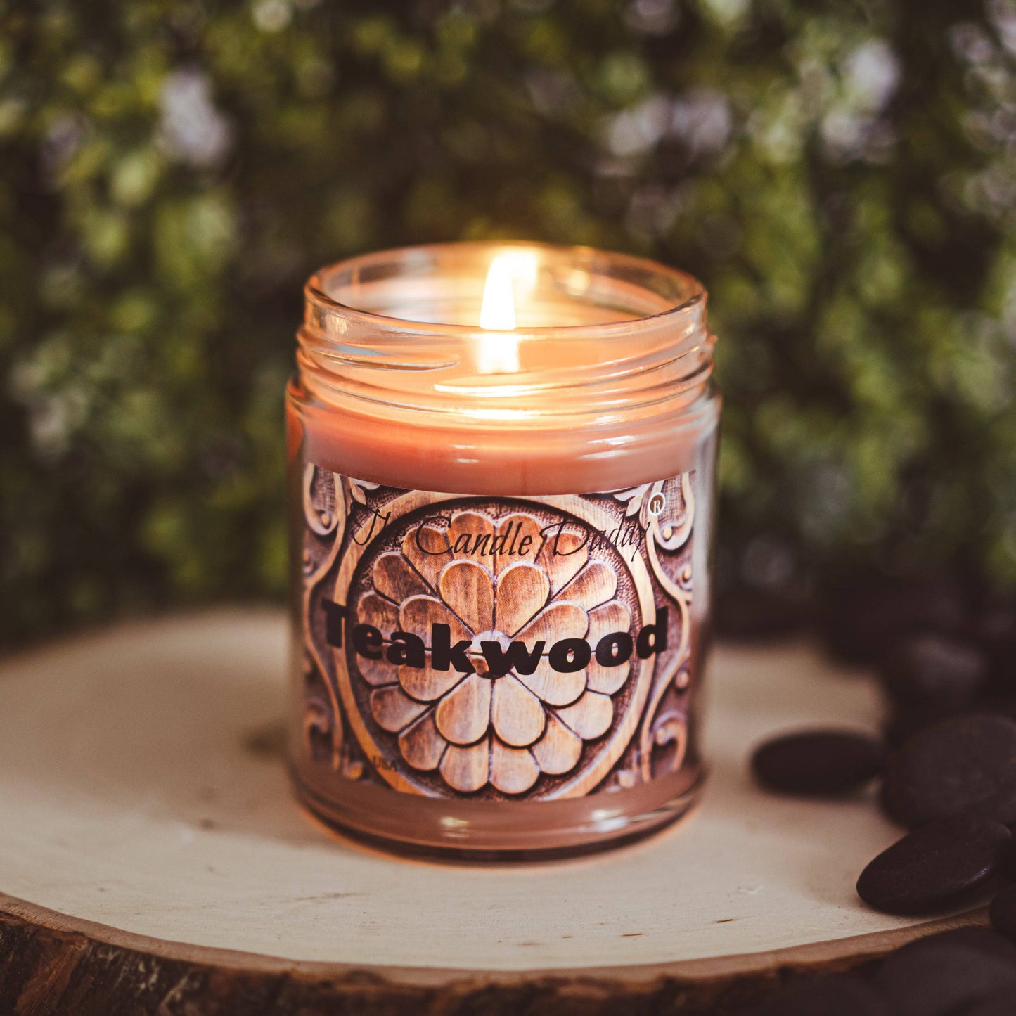 Teakwood - Teak Wood Scented - 6 Oz Jar Candle - 40 Hour Burn Time