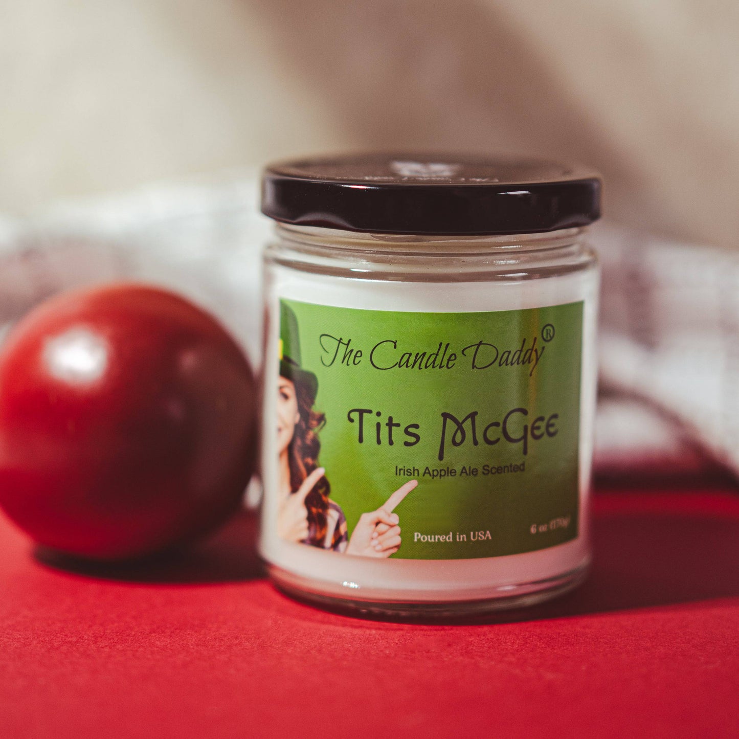 Tits McGee - Irish Apple Ale Scented - Funny 6 Oz Jar Candle - 40 Hour Burn Time - St Patrick's Day