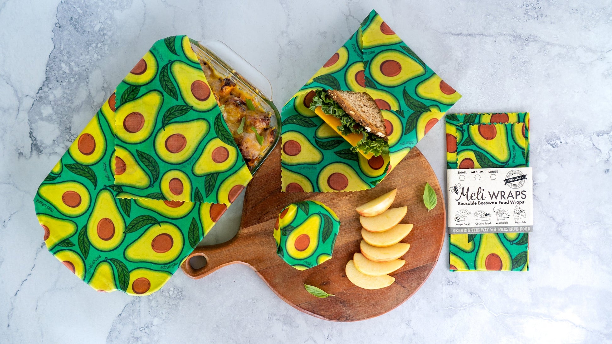 Beeswax Wrap Bulk Roll - Avocado Print - Concordia Style Boutique