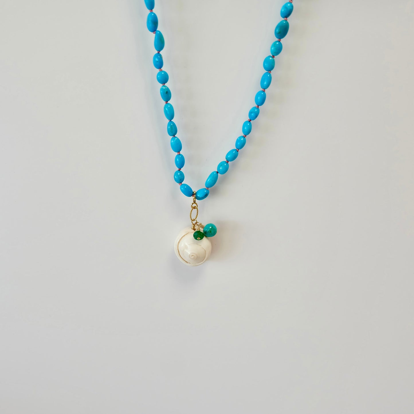 Turquoise Emerald Shell Charm