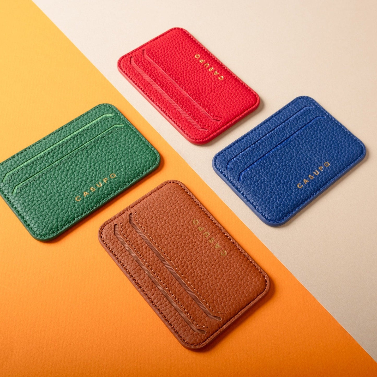 Mag Safe Leather Wallet with RFID - Red