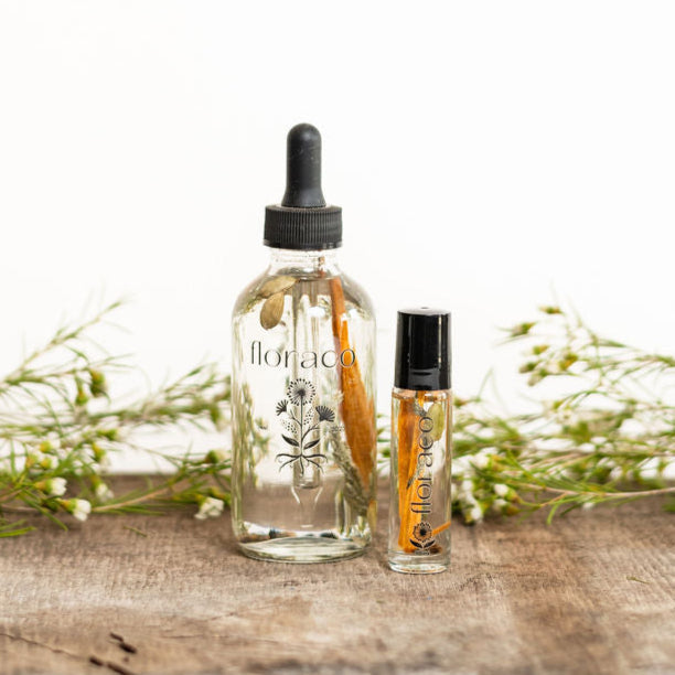 Floraco Perfume Body Oil: Cedarwood, Sandalwood, Iris and Cardamom