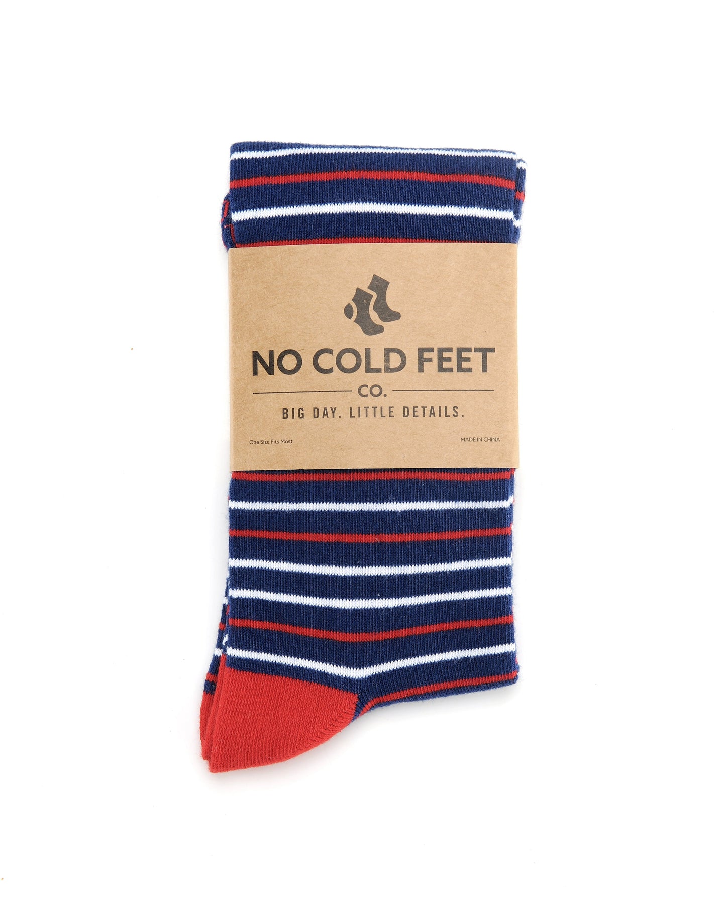 Navy, Red and White Striped Socks