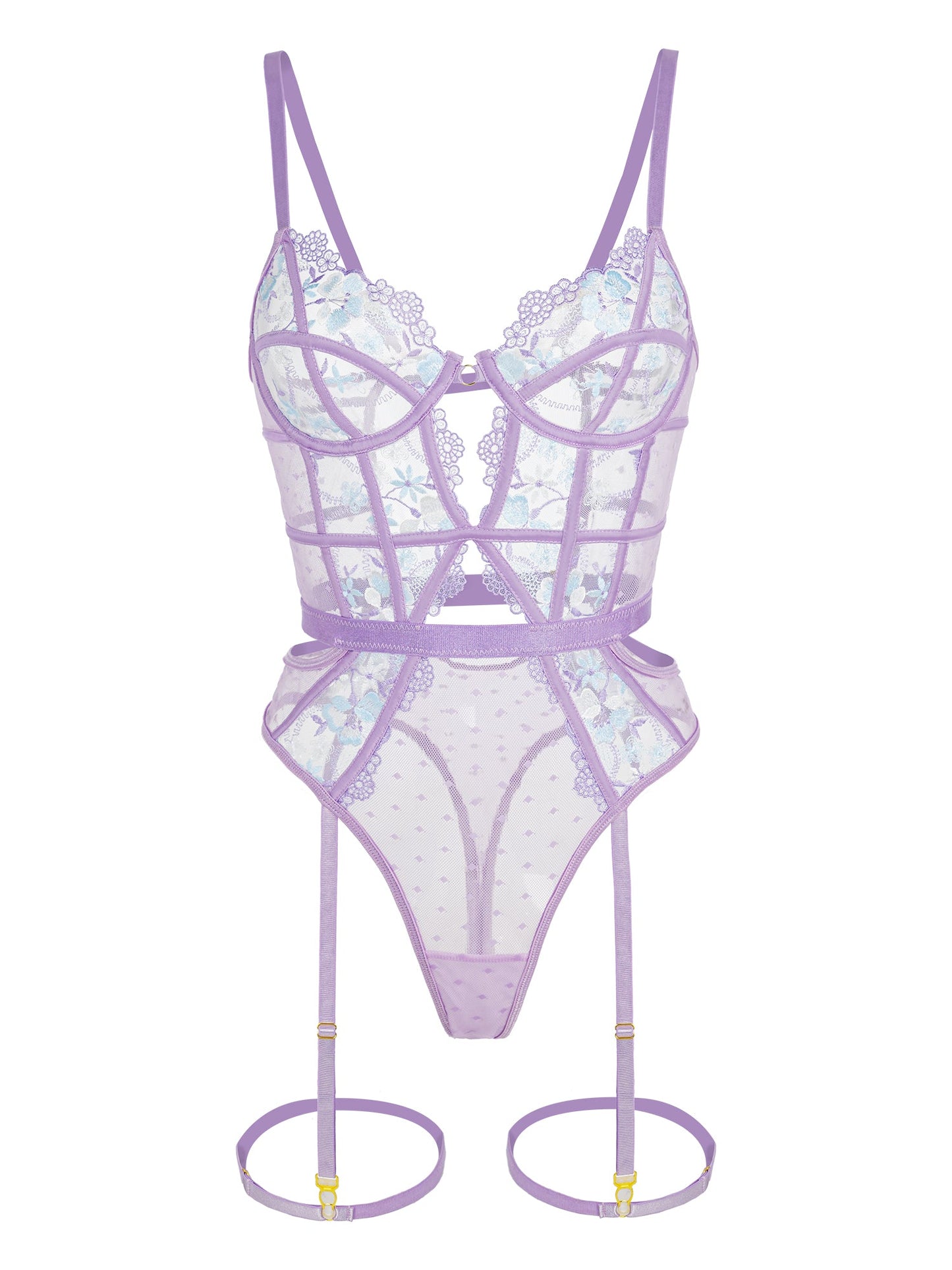 Lavender Blossom Embroidered French-inspired Bodysuit - Concordia Style Boutique