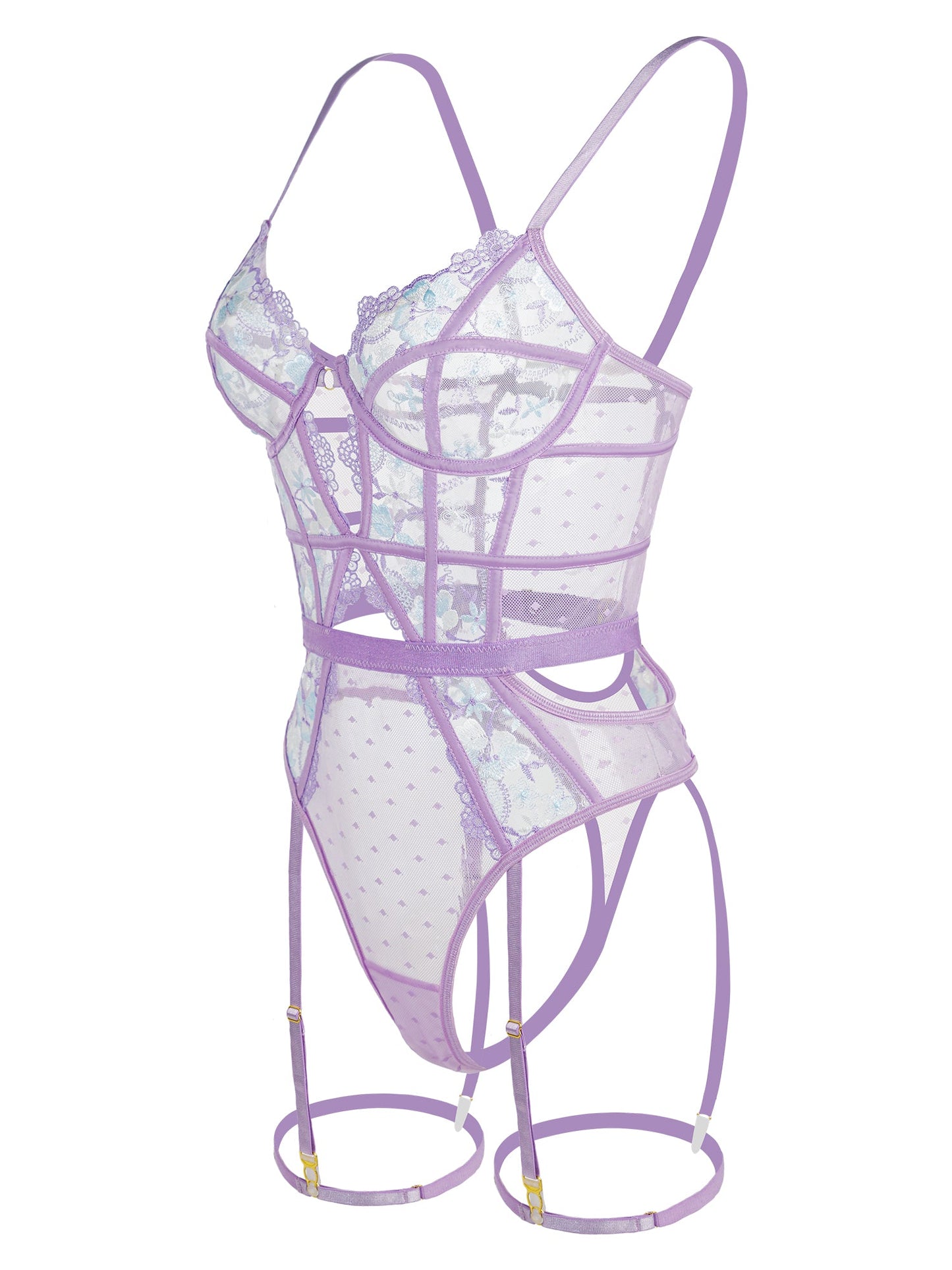 Lavender Blossom Embroidered French-inspired Bodysuit - Concordia Style Boutique